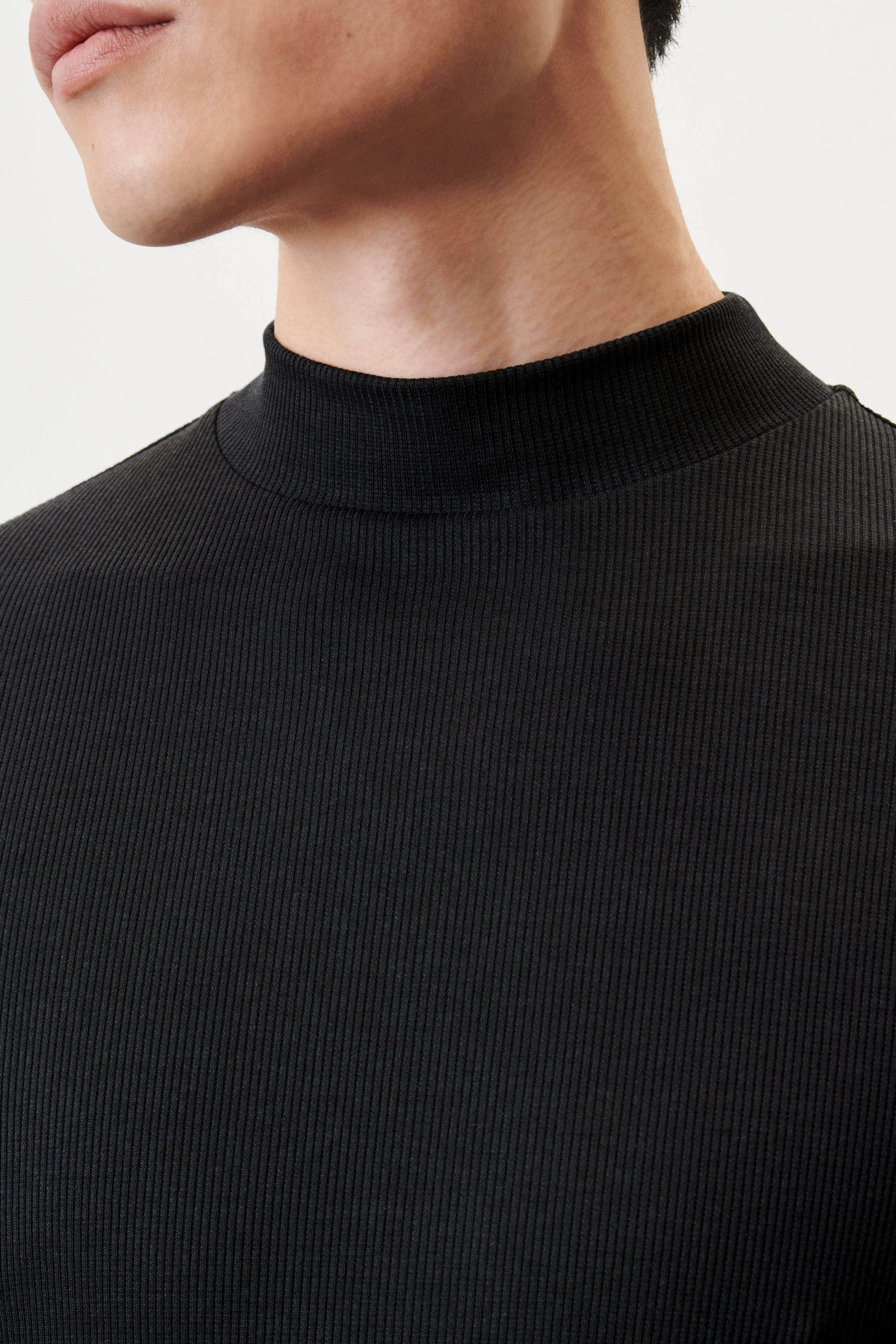 MORITZ - sweatshirt with stand-up collar in lyocell-mix - men - Natural Aluminium - Seitenansicht