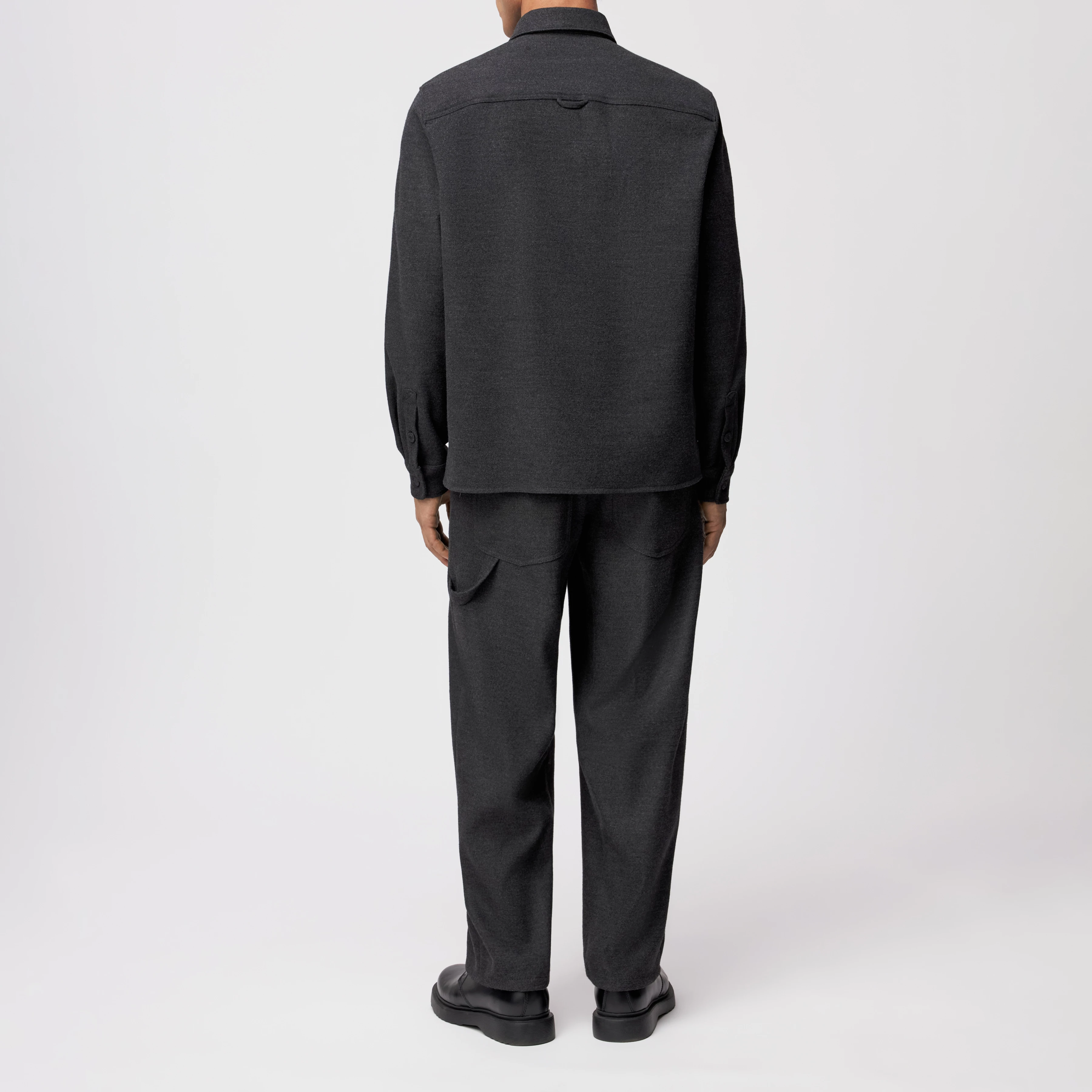 GUNRAY - Relaxed Fit Overshirt in softem Flanell - Herren - grau - Rückansicht