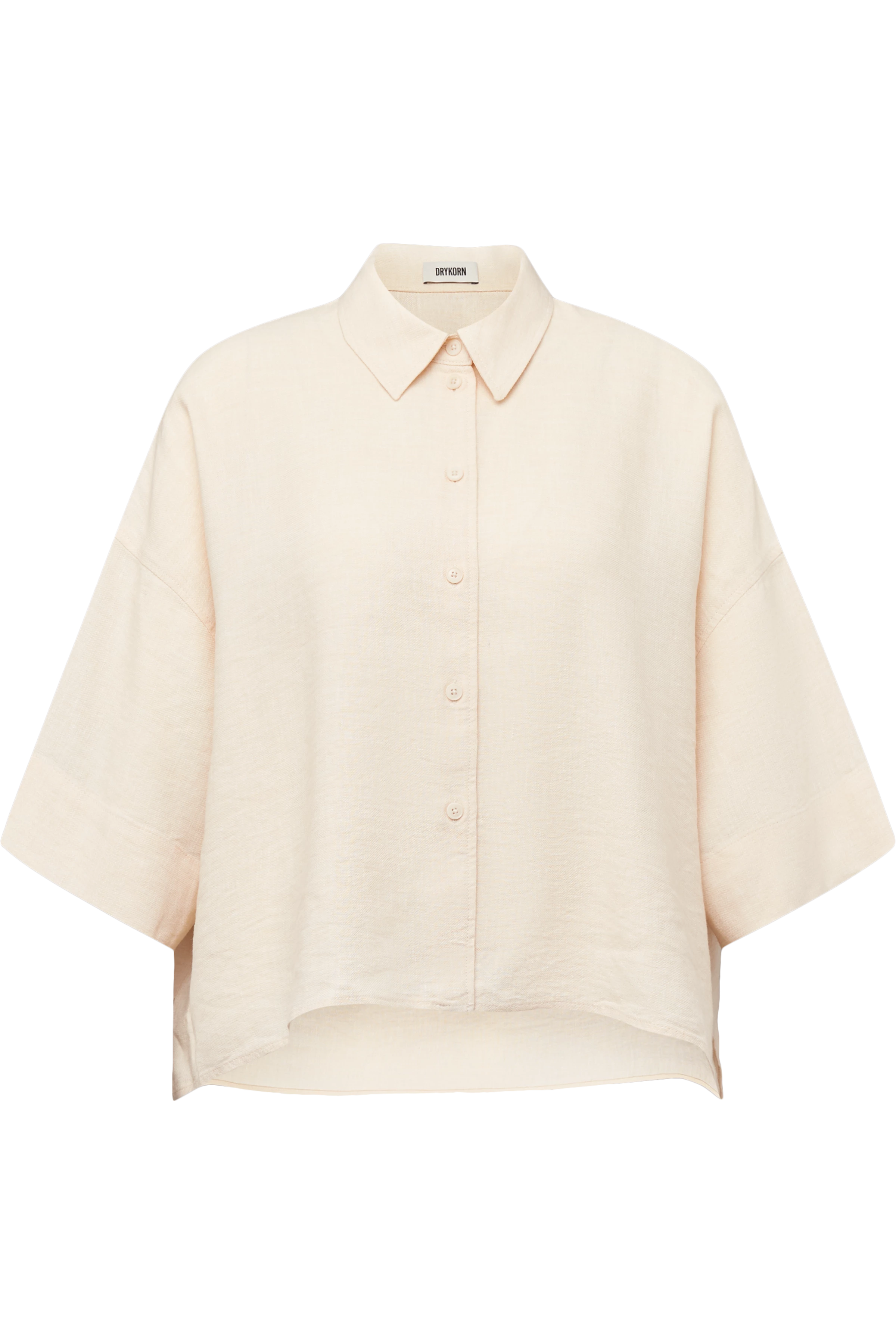 YARIKA - Boxy oversized linen-blend shirt blouse - women - off white - Freisteller Frontansicht
