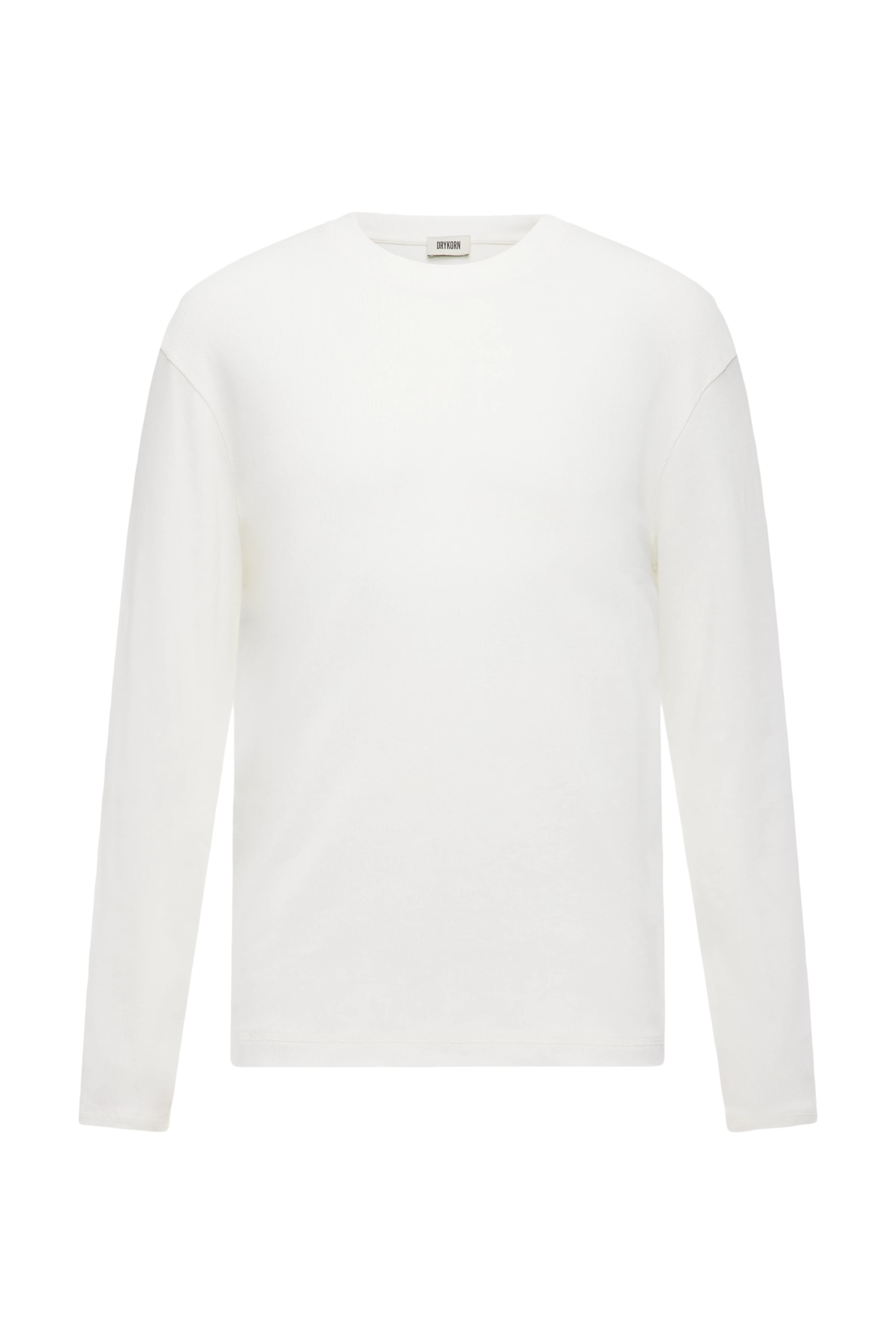 TALDOR - Longsleeve in gewaschener Rippe - Herren - off white - Freisteller Frontansicht