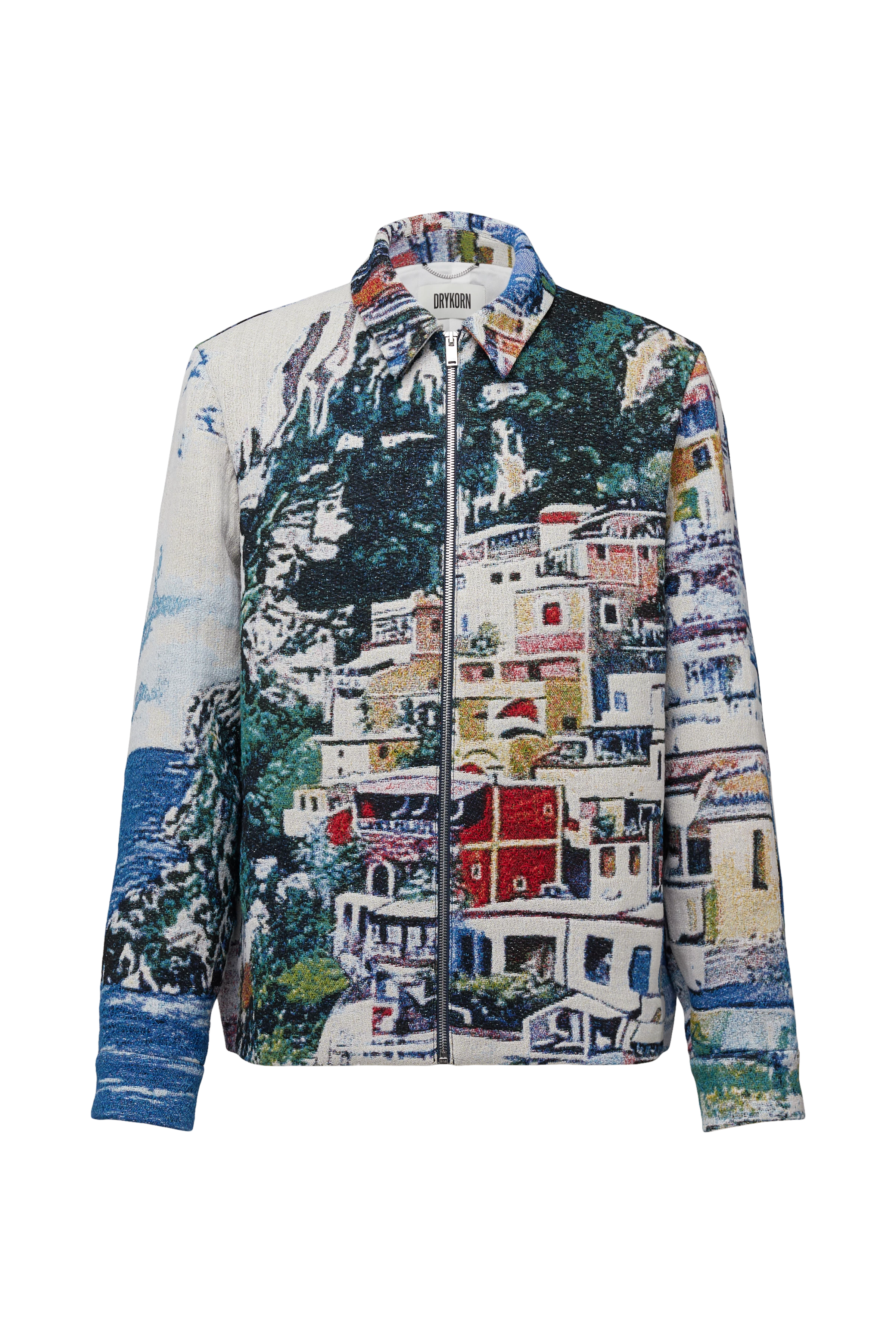 JOTTAR - Jacke mit Umlegekragen in Jacquard - Herren - blau - Freisteller Frontansicht