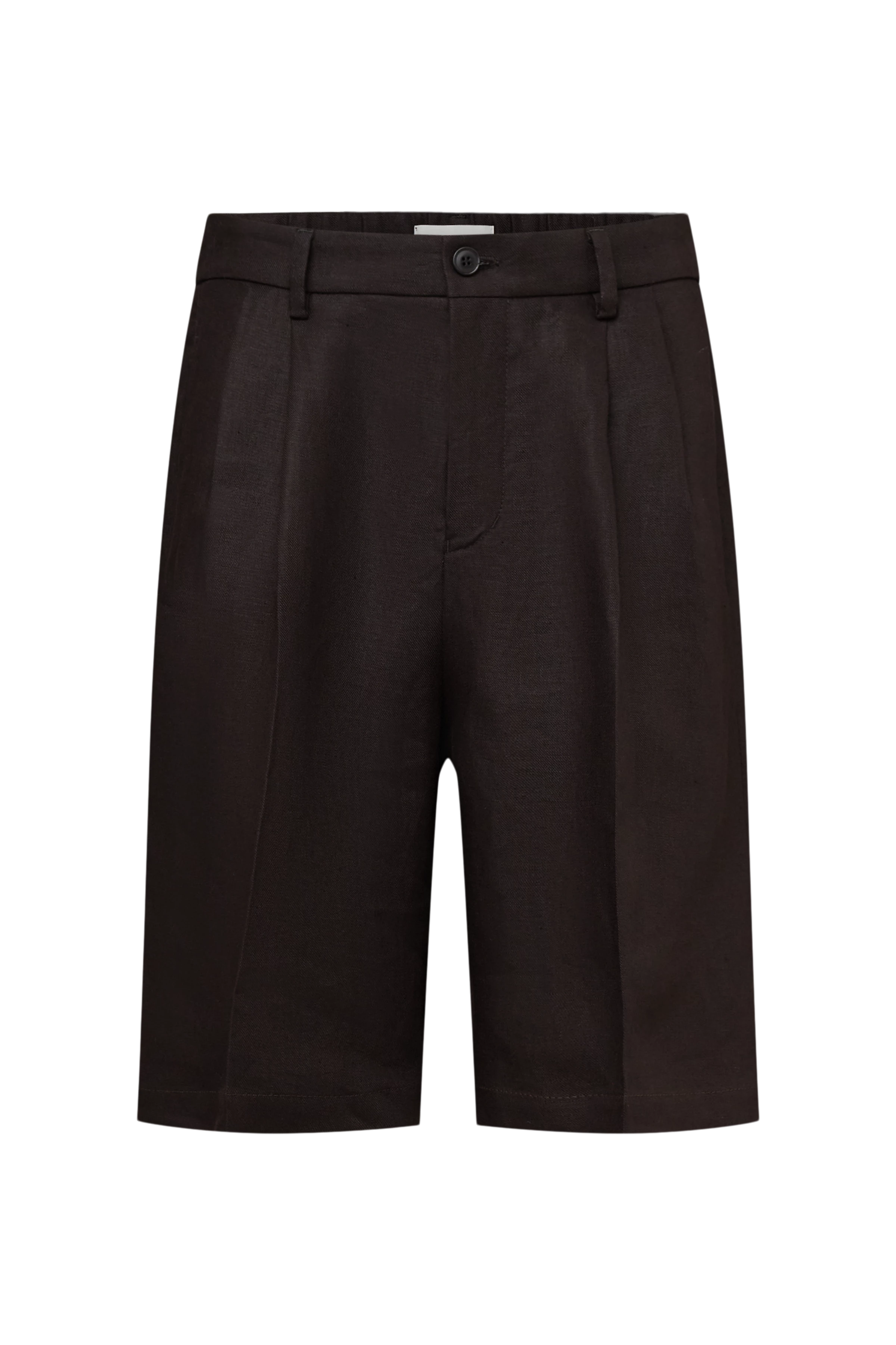 ROCABO - Bundfalten Short im Relaxed Fit in reinem Leinen - Herren - braun - Freisteller Frontansicht