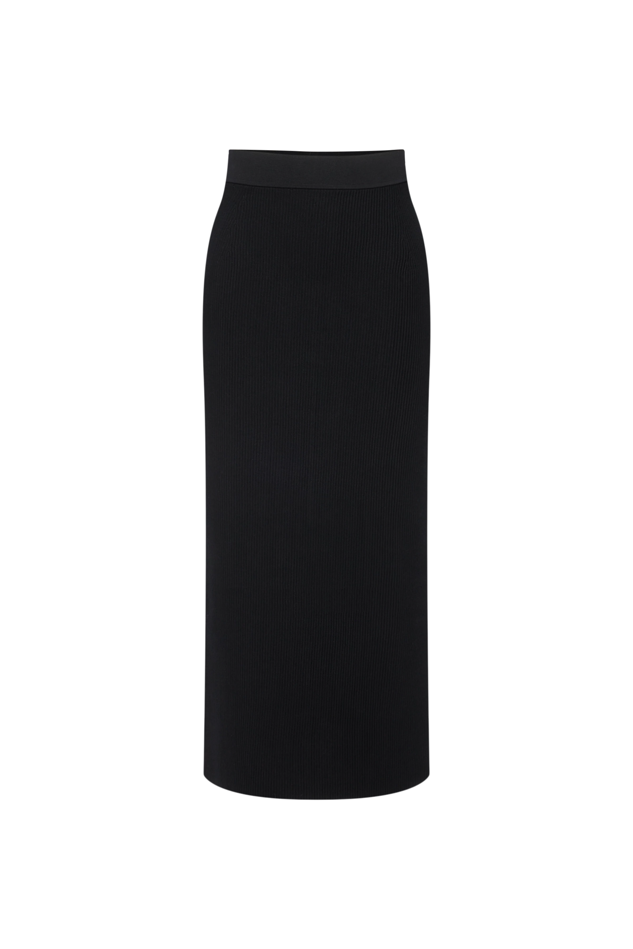 LUDAMI - Bleistiftrock in Baumwollstruktur - Damen - schwarz - Freisteller Frontansicht