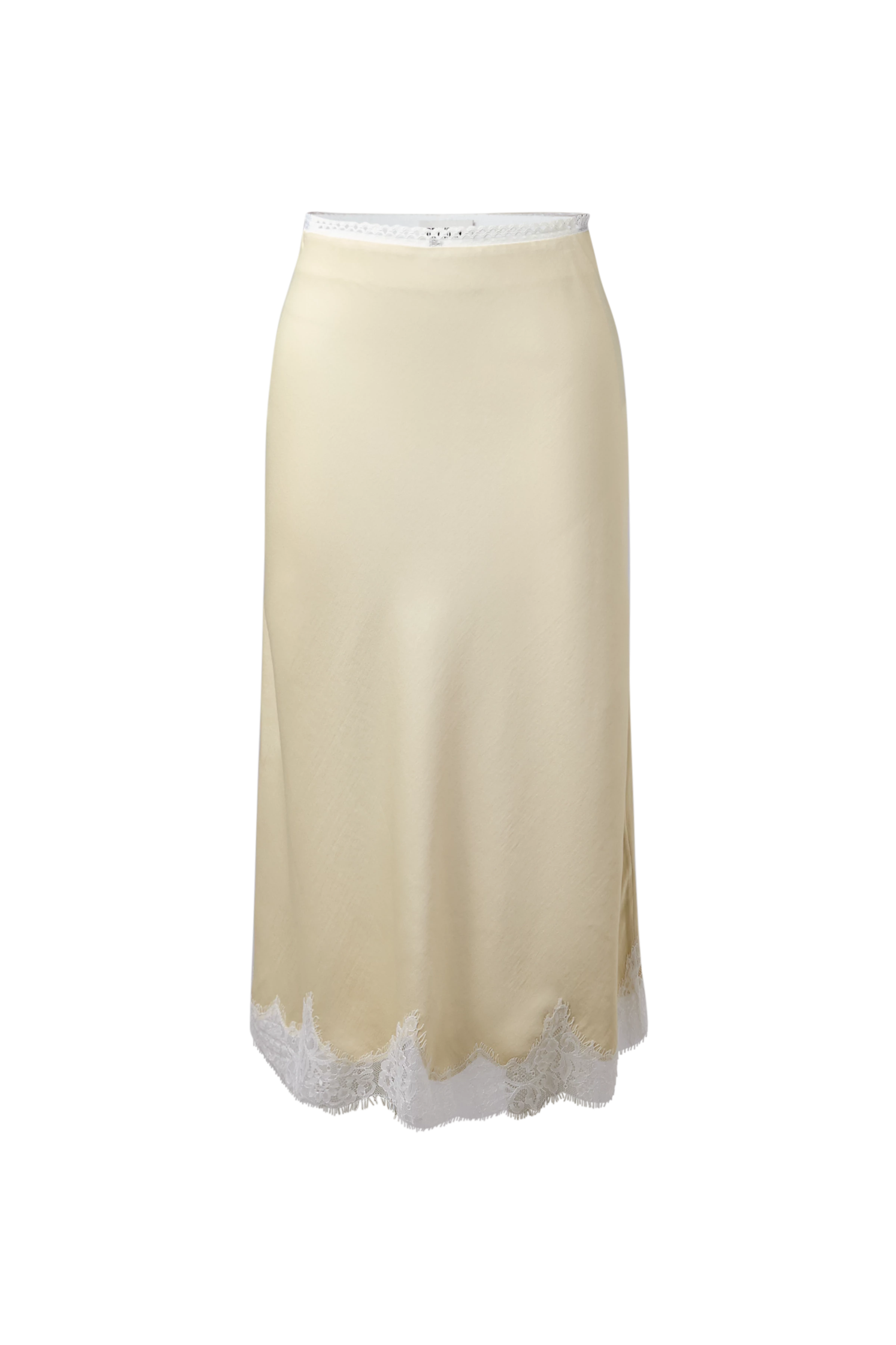 URA_3 - Jupe-culotte satinée midi avec dentelle - women - jaune - Freisteller Frontansicht