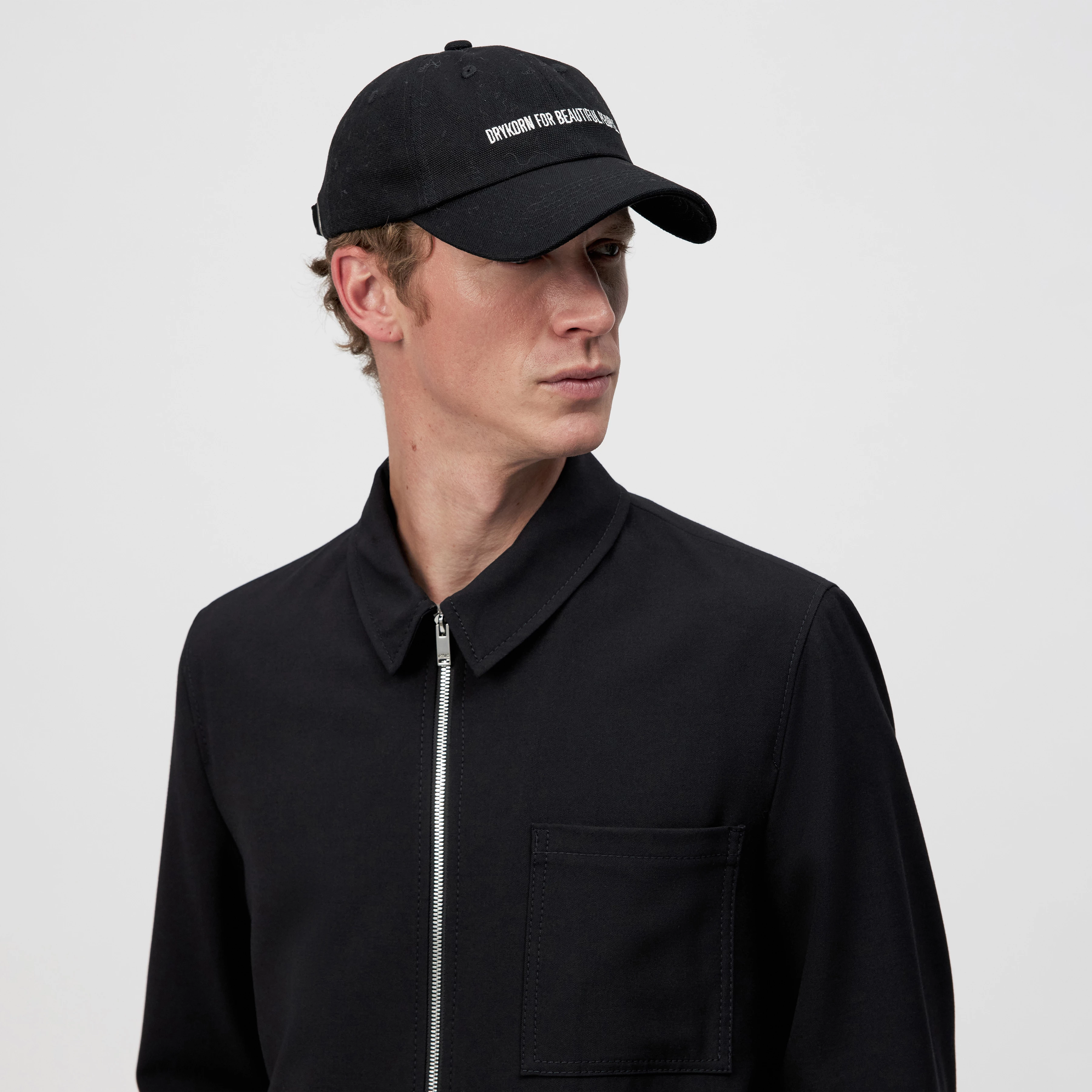 JESPER - Cap in Baumwolle - Unisex - schwarz - Seitenansicht