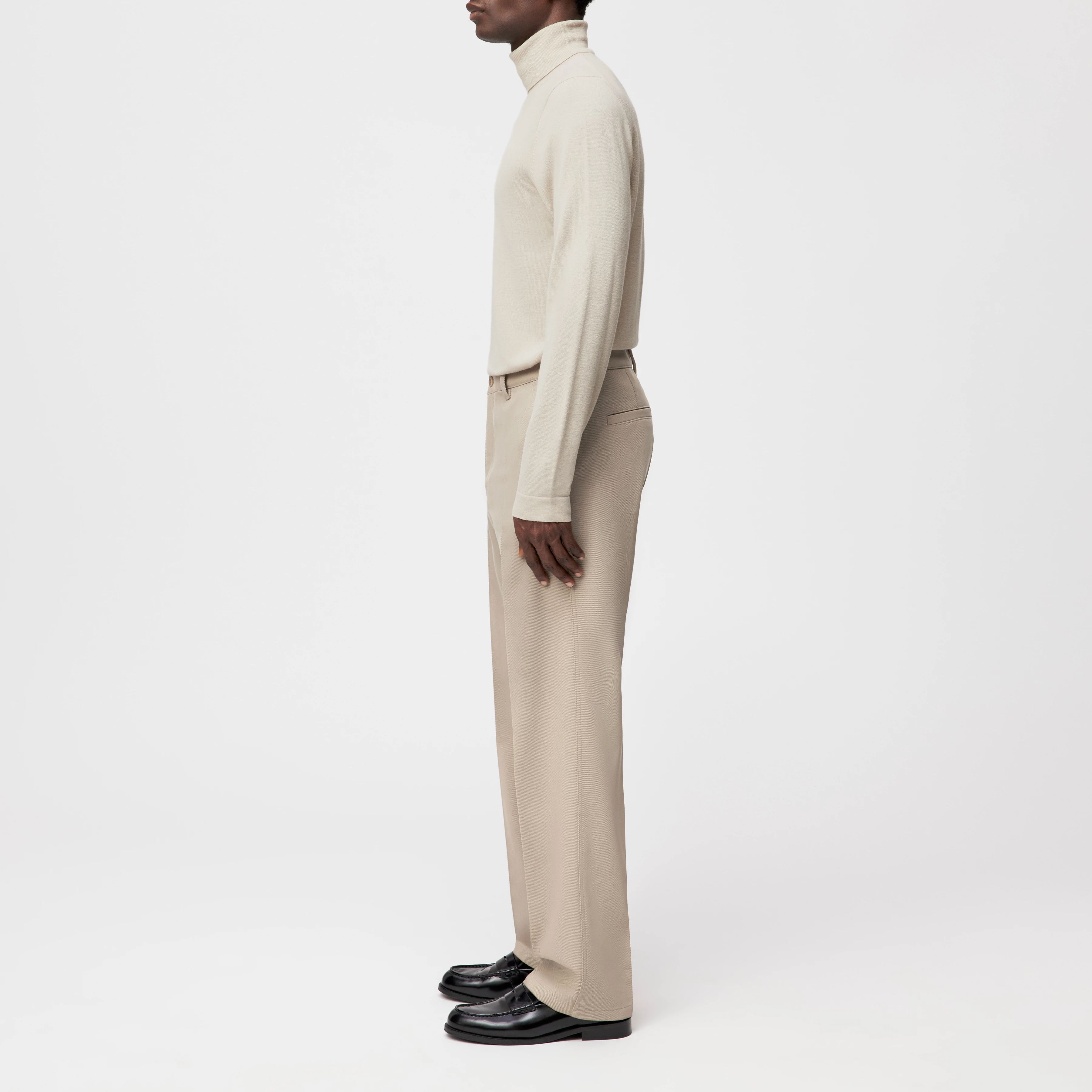 TAVIC - Moderne Chino in Viskose-Mix - Herren - beige - Seitenansicht