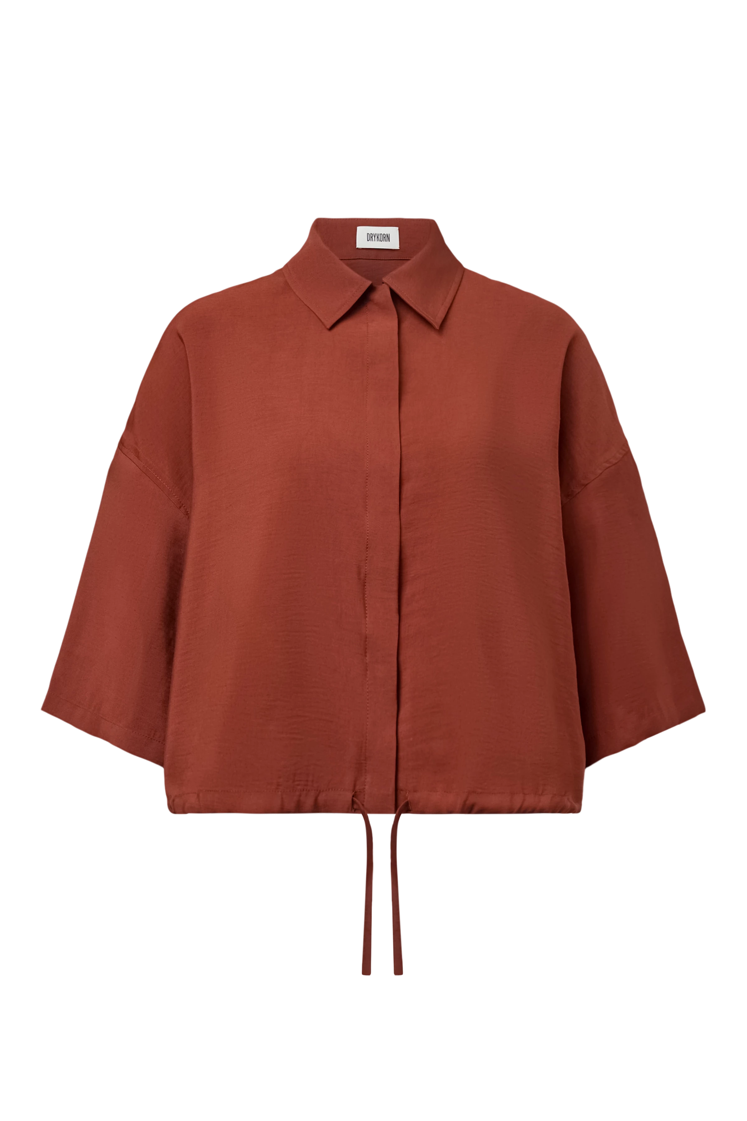 LAINAY - Chemisier court en twill fluide - women - rouge - Freisteller Frontansicht