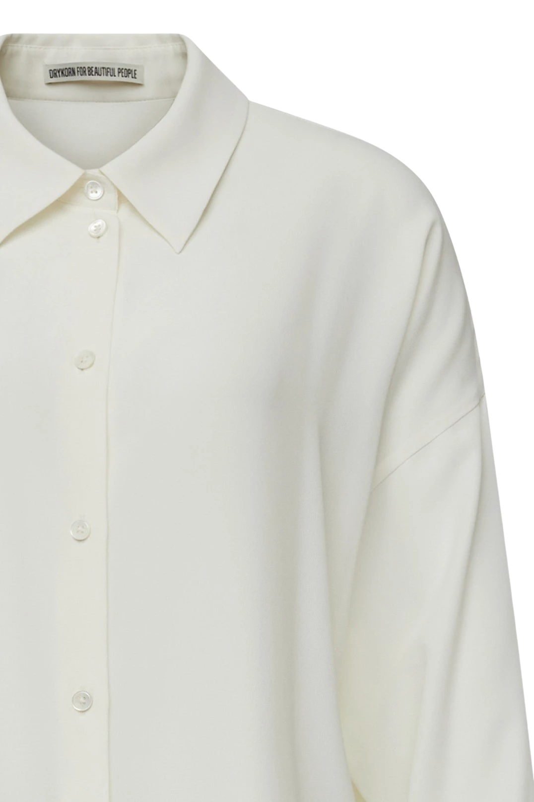 CLOELIA - Klassische Hemdbluse in Seiden-Mix - Damen - off white - Freisteller Detailansicht