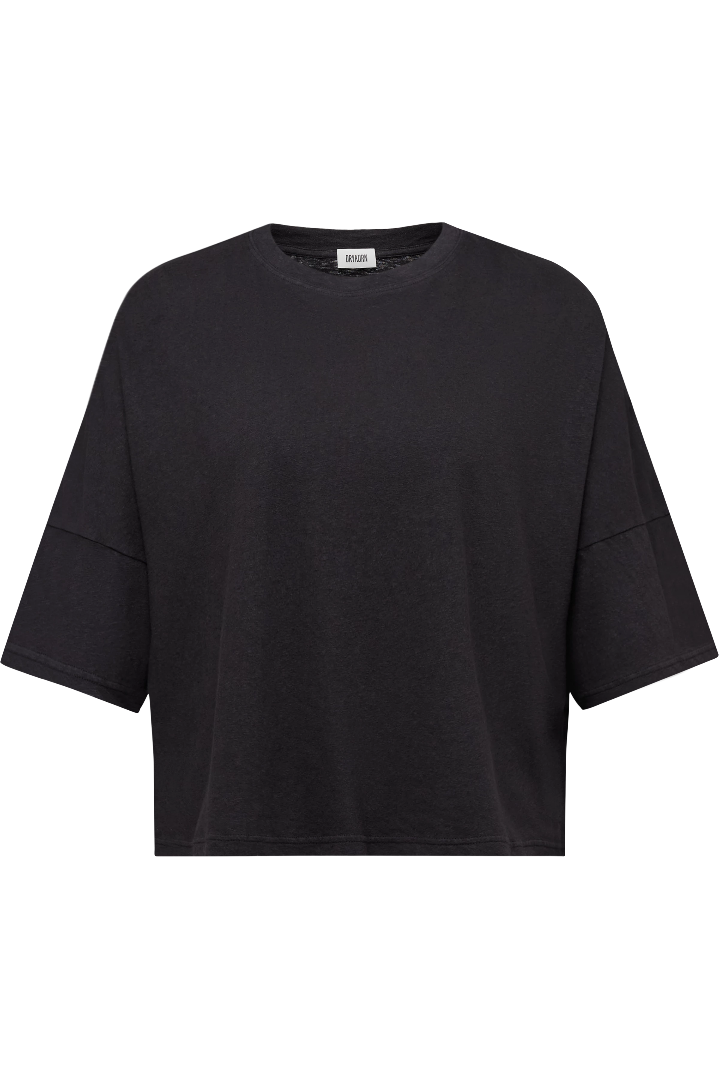 FIONNA - T-shirt with flounce in linen-cotton blend - women - brown - Freisteller Frontansicht