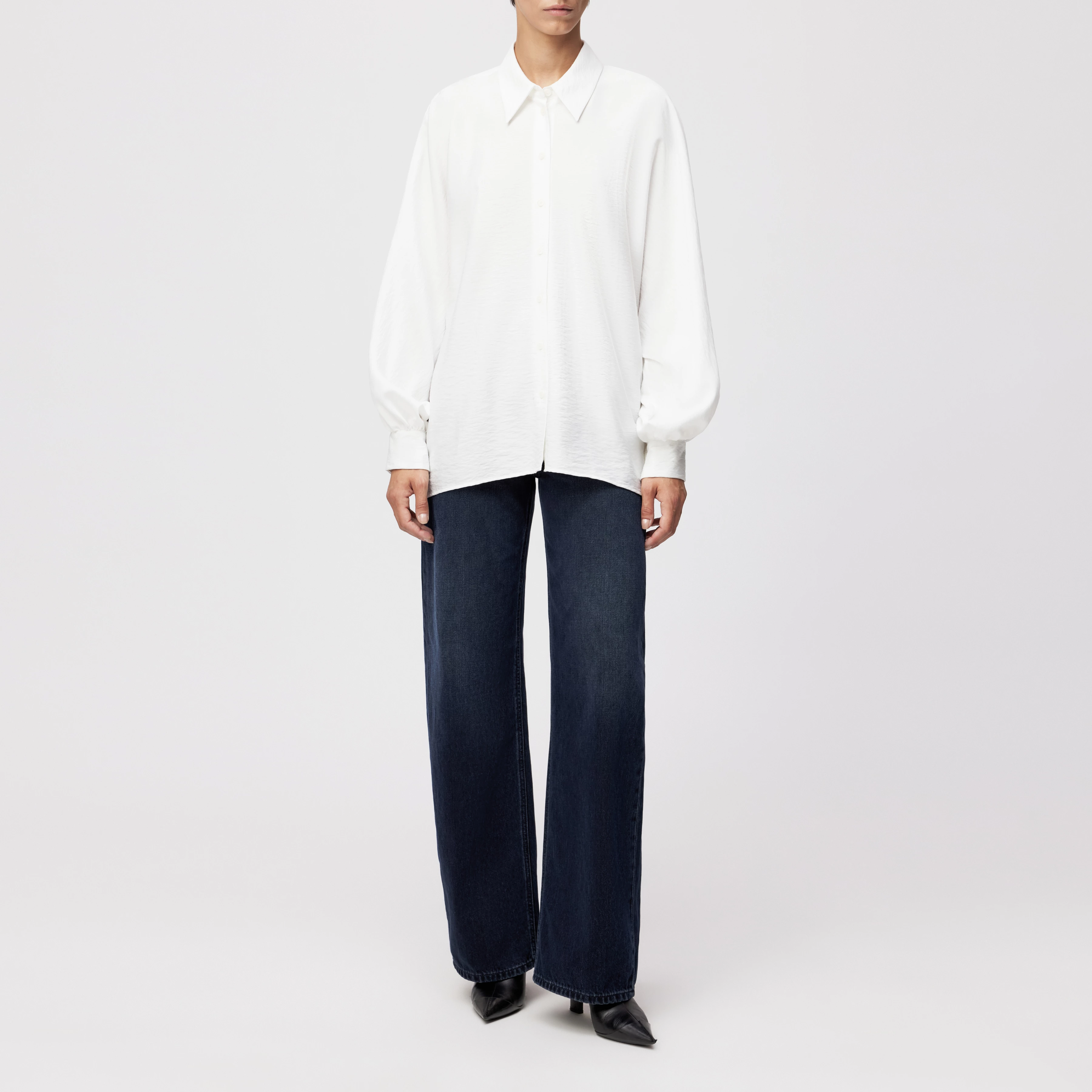 MOYALA - Bluse in Viskose-Mix - Damen - off white - Ganzkörper-Frontansicht