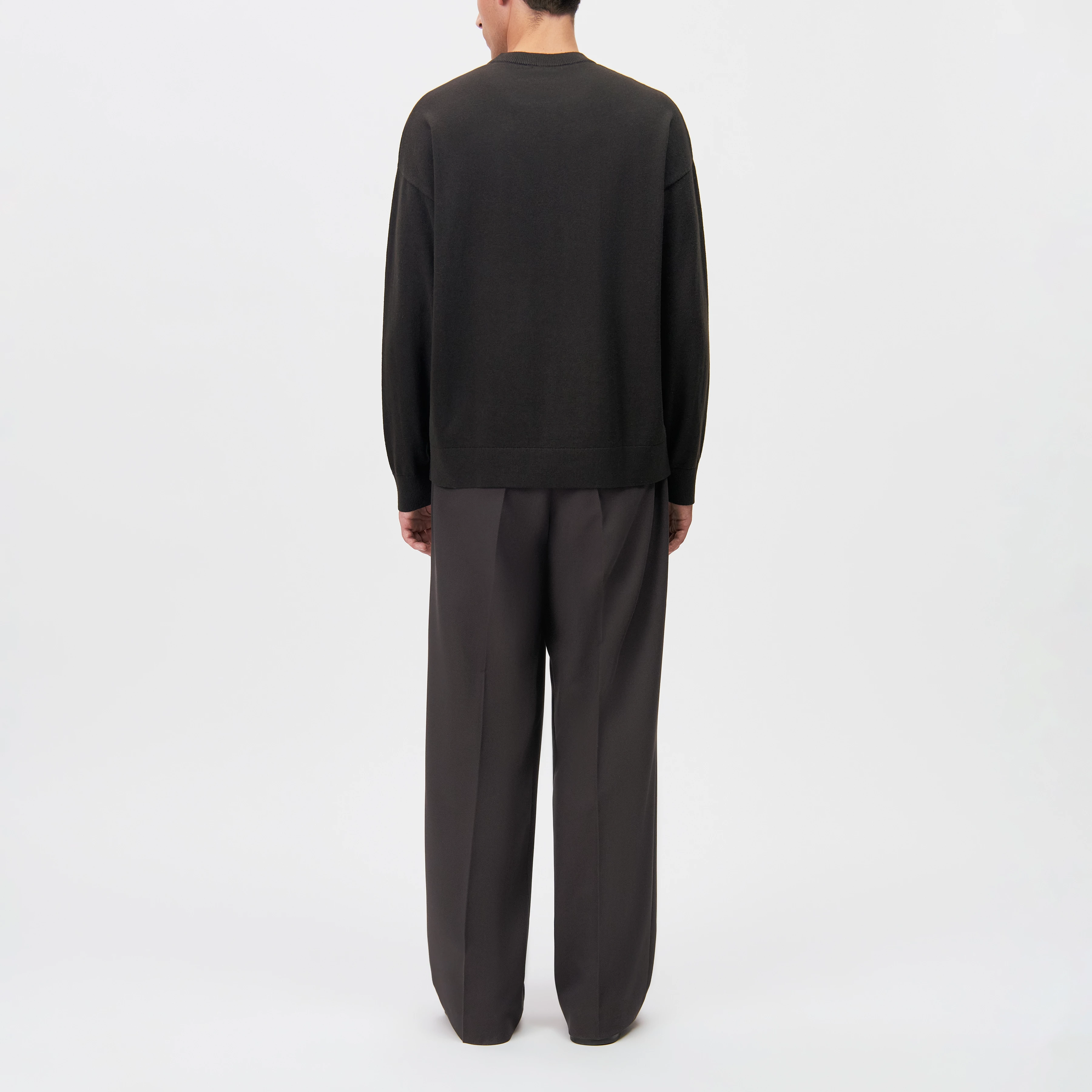 VALDRIK - Crew neck boxy fit jumper - men - brown - Rückansicht