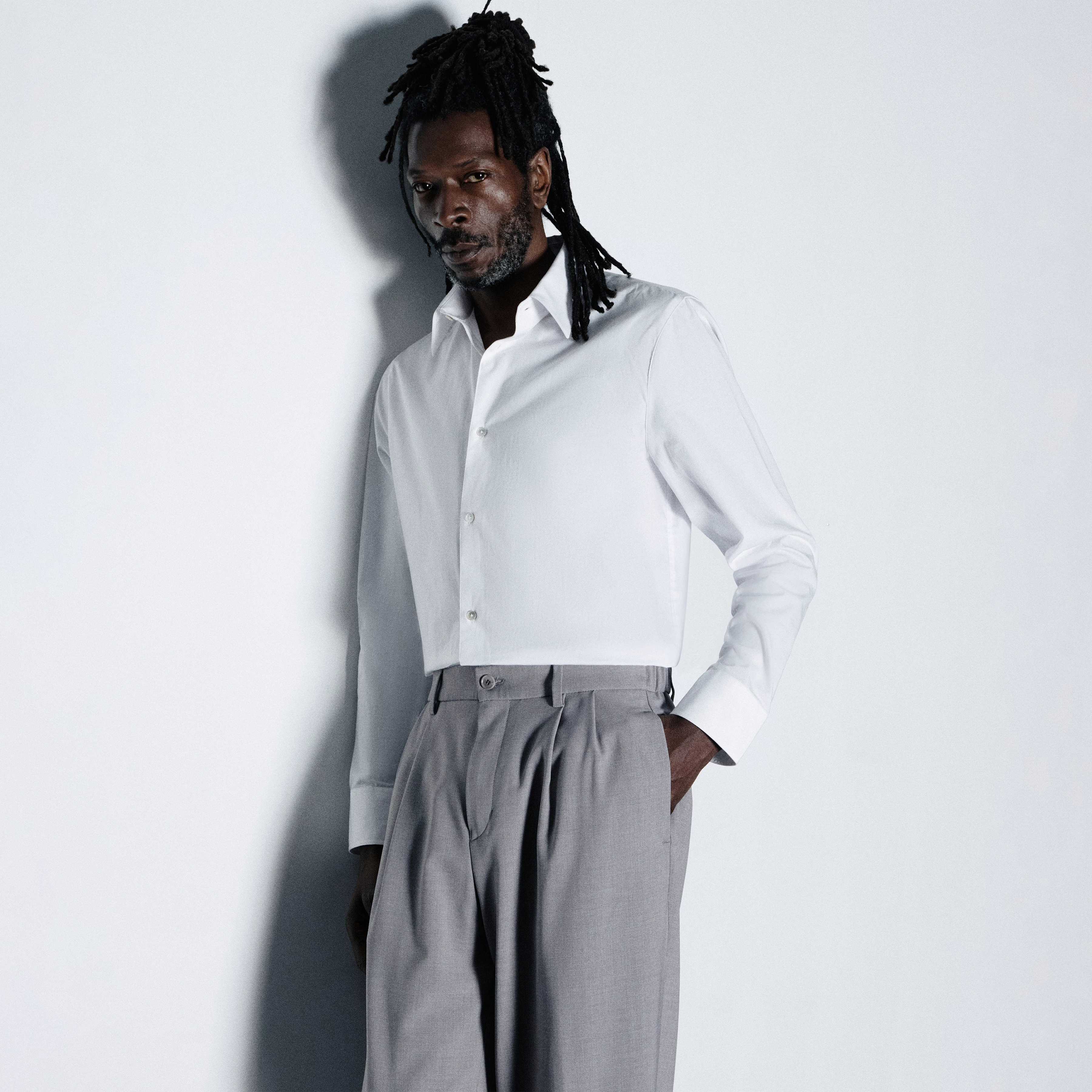 GAUNT - Classic long-sleeve shirt in pure cotton - men - white