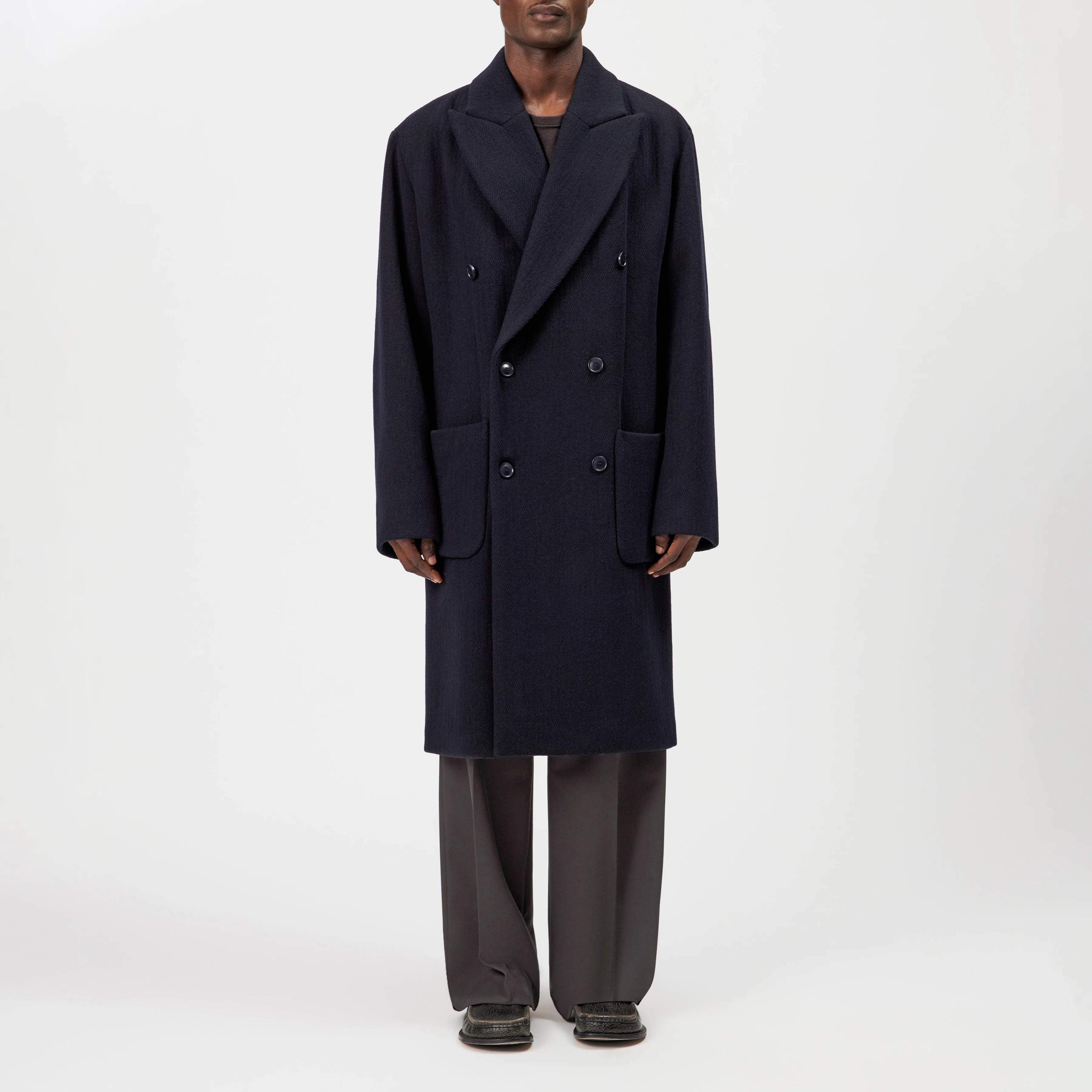 MATESSO - Oversized Wool-Blend Coat - men - blue - Frontansicht