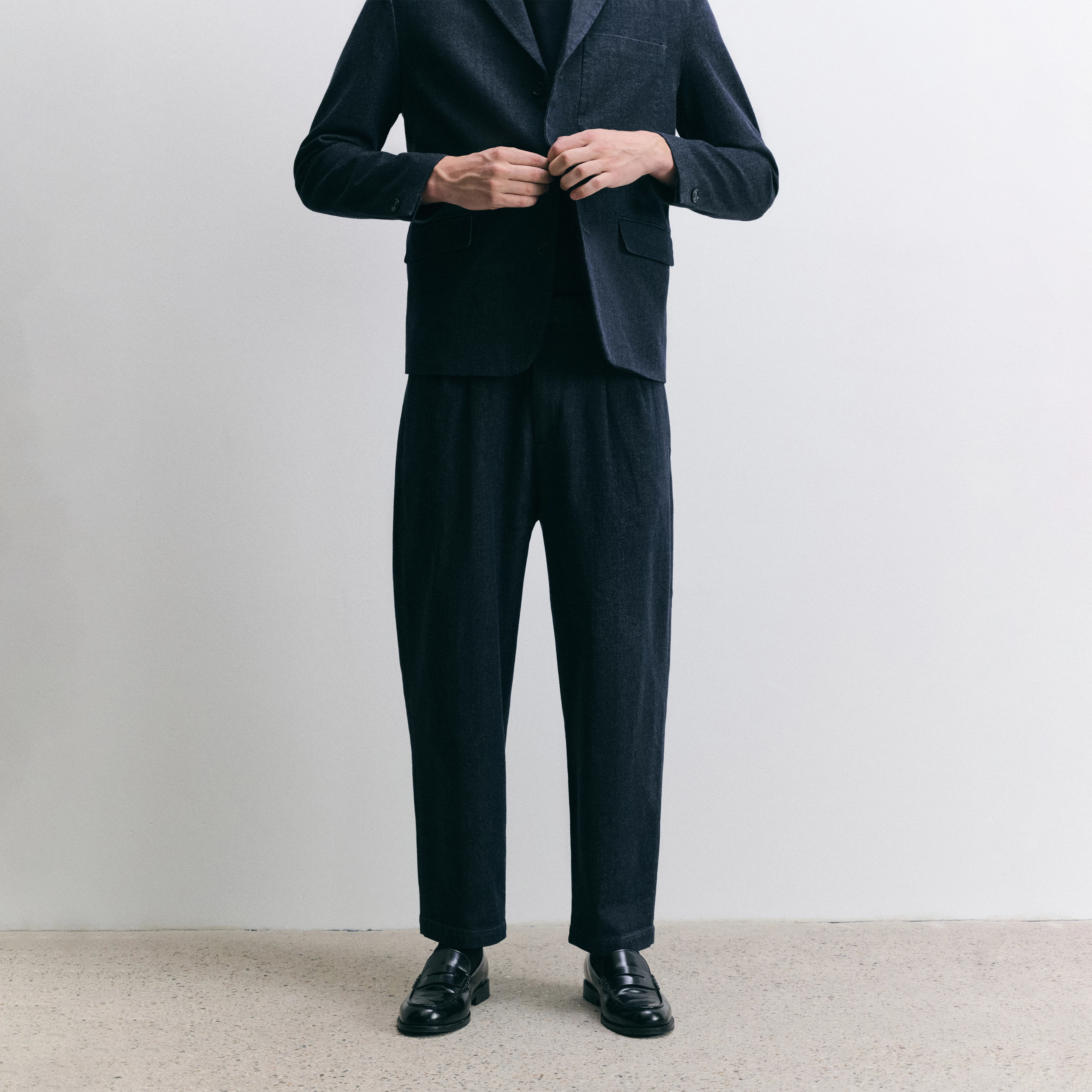 KARYKO - Chino in Navy-Blue Denim - Herren - blau