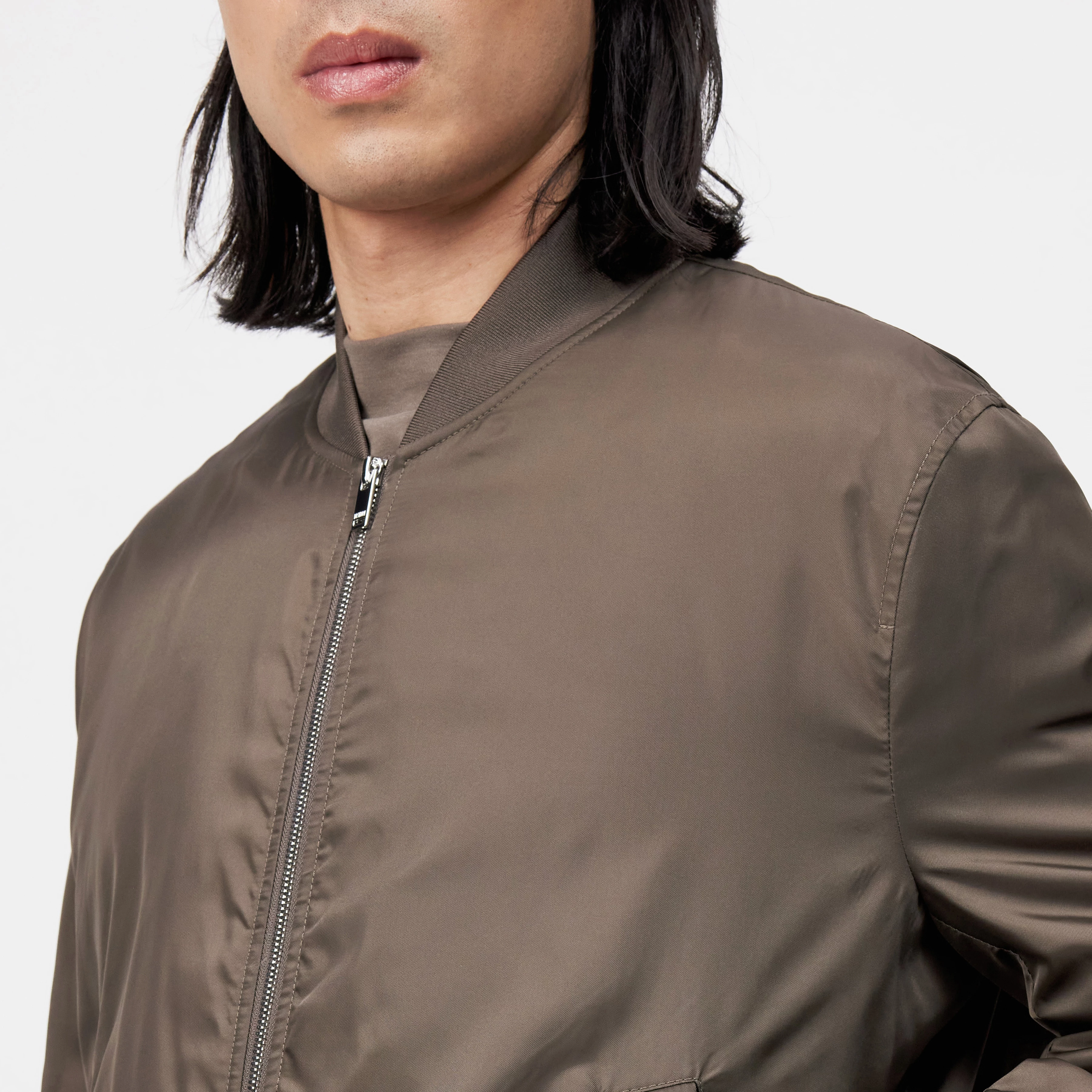 NOKANO - Blouson jacket in nylon - men - brown - Detailansicht am Model