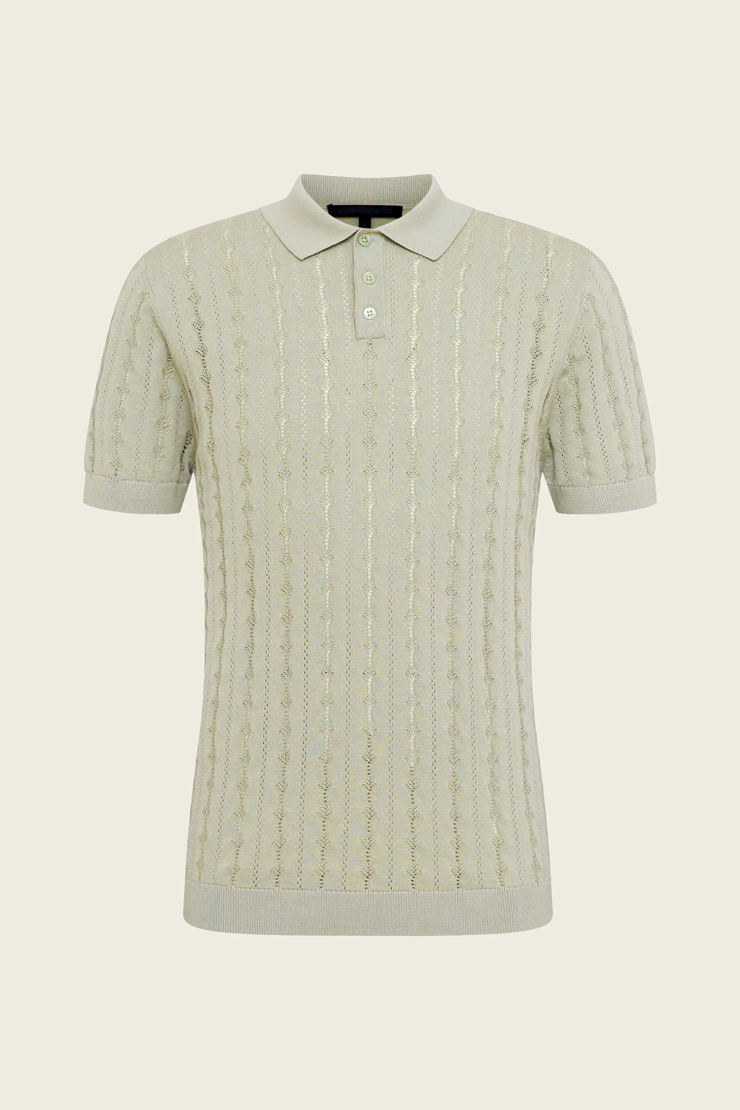 TRITON - Strickpolo aus hochwertiger Baumwolle - Herren - grün - Freisteller Frontansicht