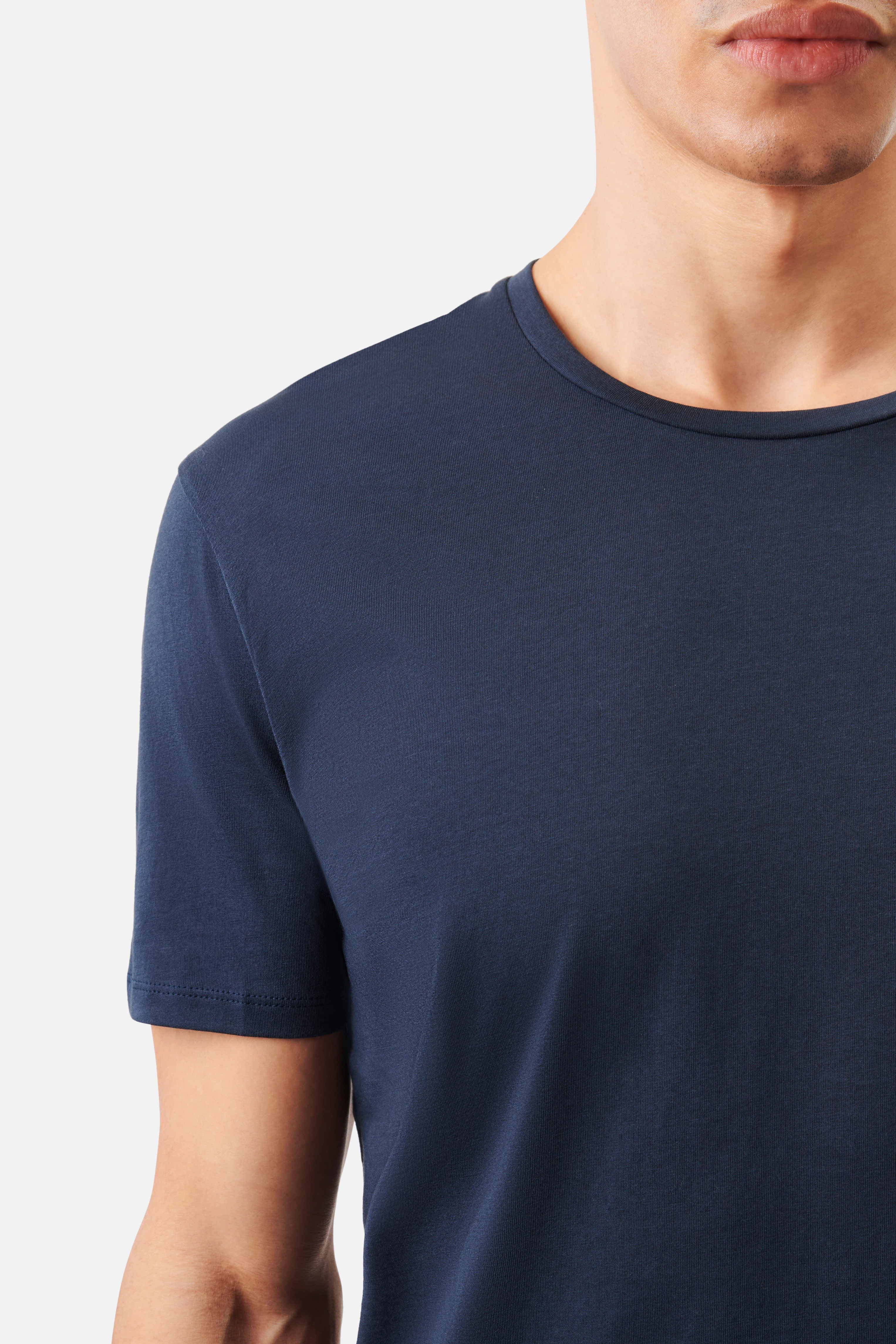 CARLO - regular fit t-shirt van katoen - heren - blauw - Seitenansicht