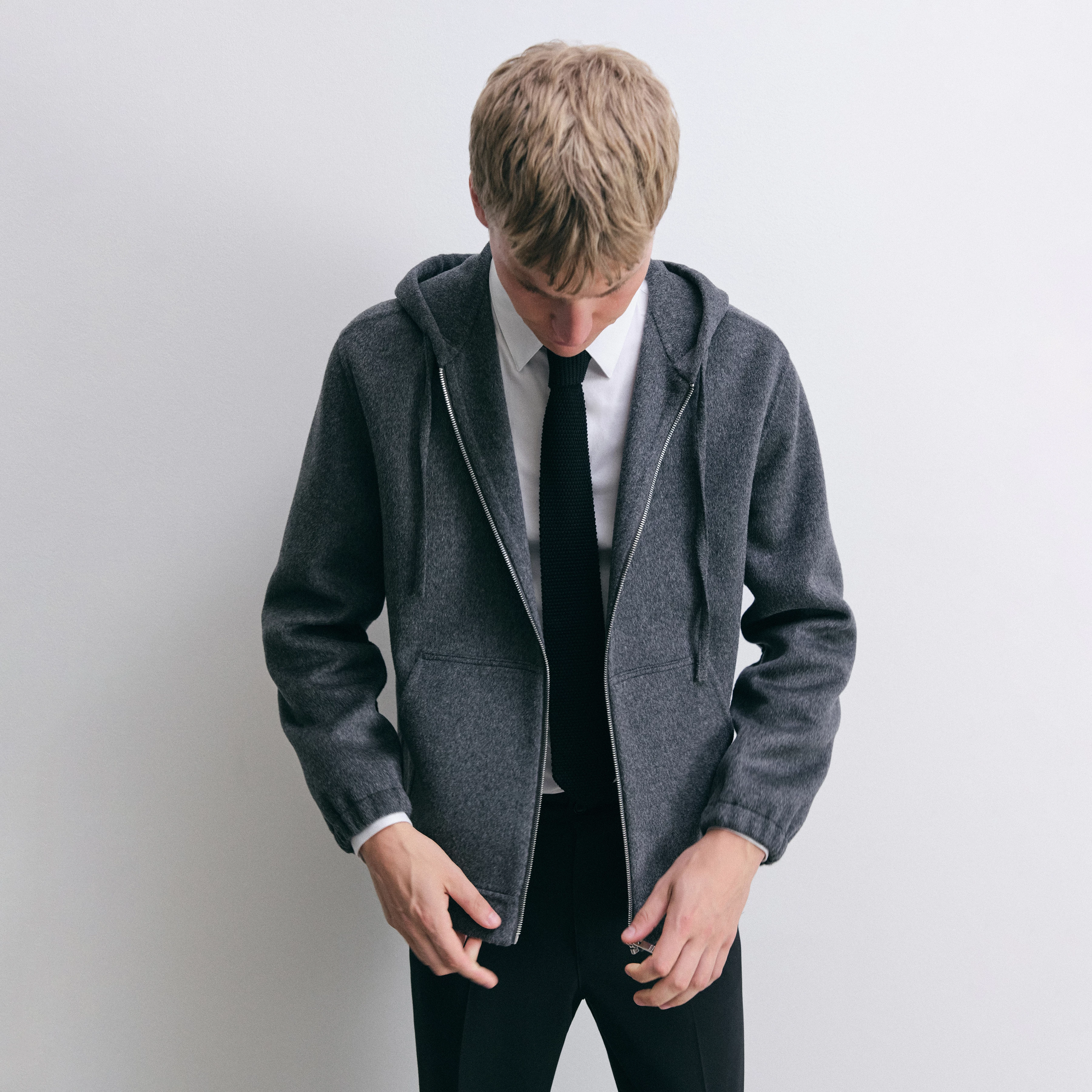 TIE_MODERN - Krawatte in Wolle - Unisex - schwarz