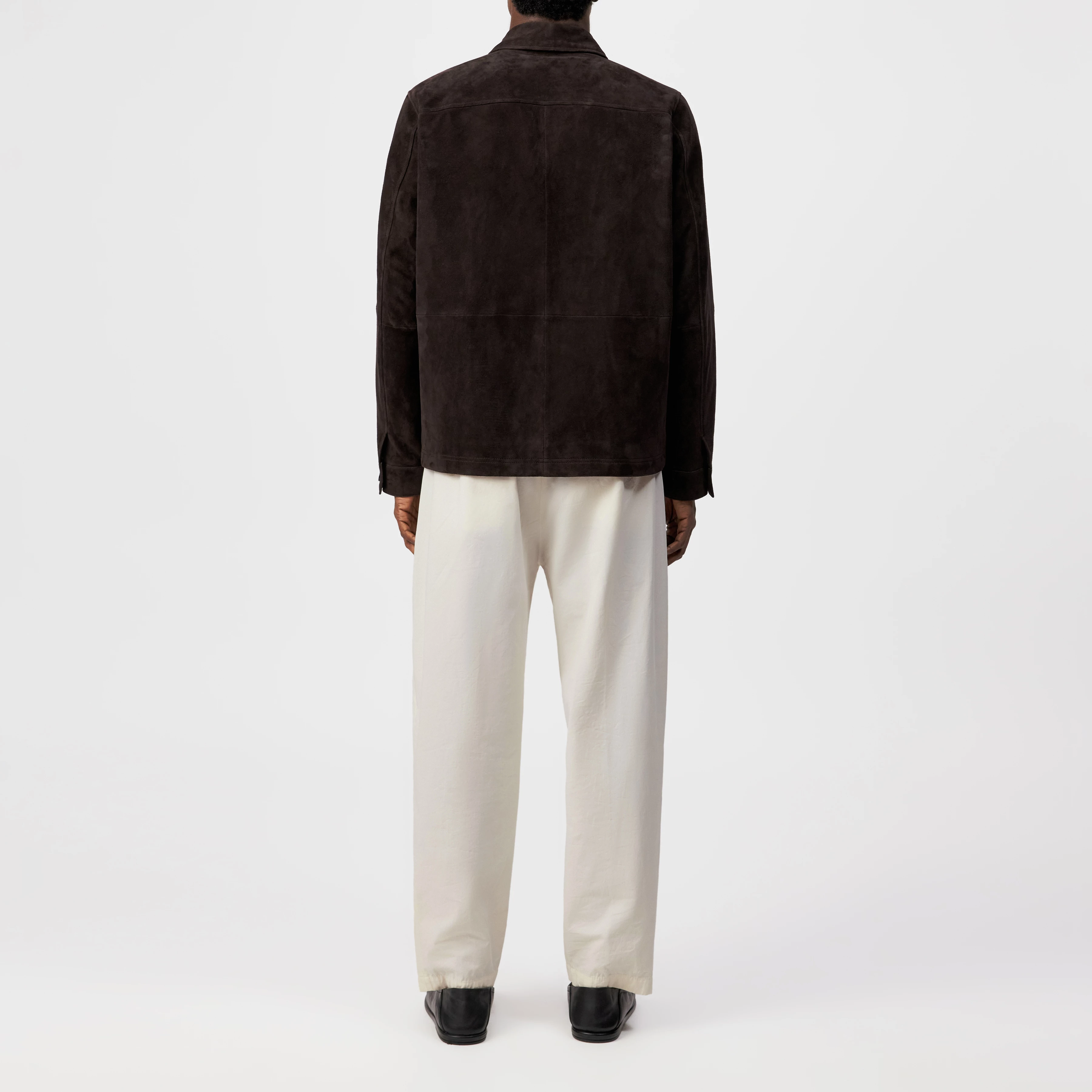 JERSON - Jacket with turn-down collar in suede leather - men - brown - Rückansicht