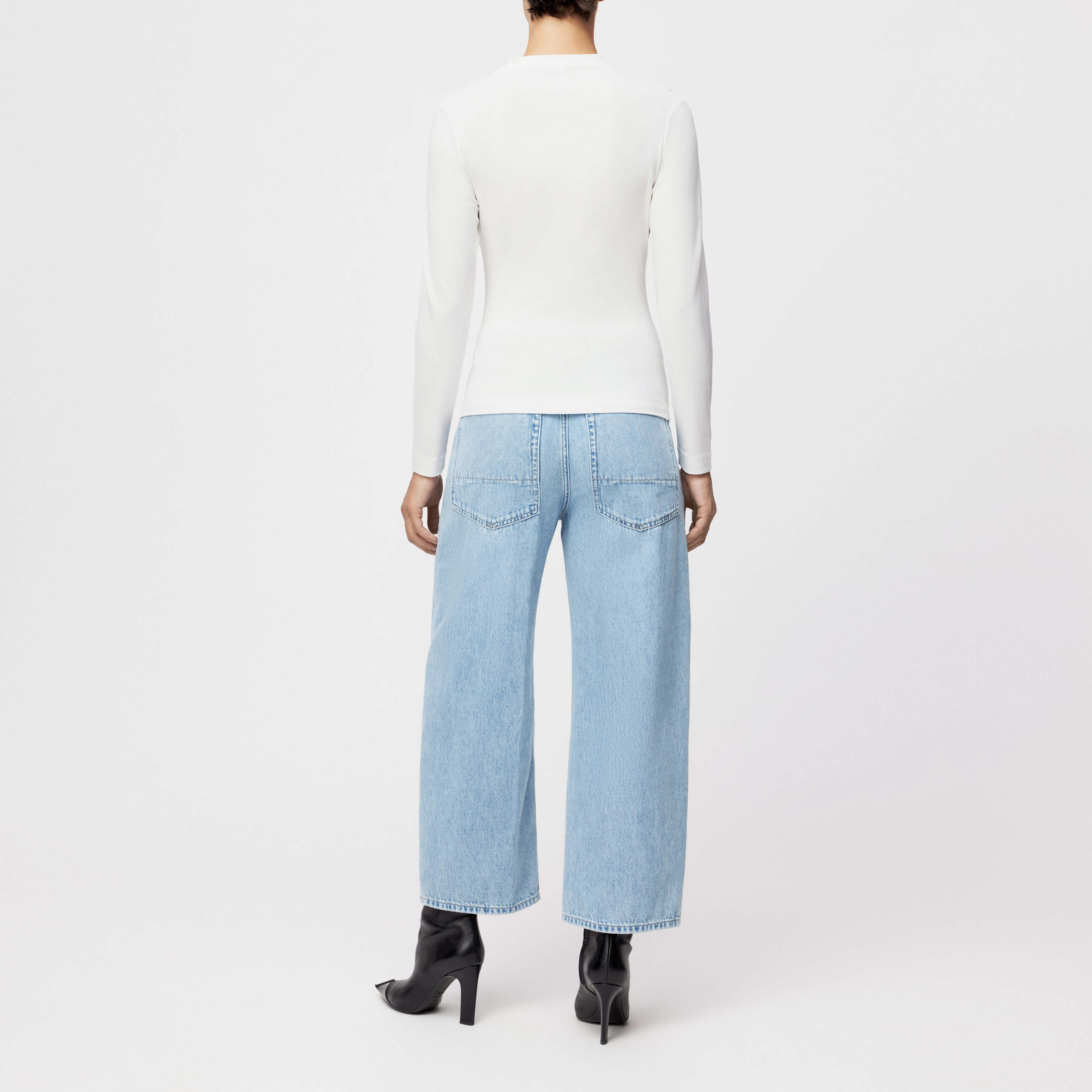 TIRY - Longsleeve in Lyocell-Mix - Damen - off white - Rückansicht