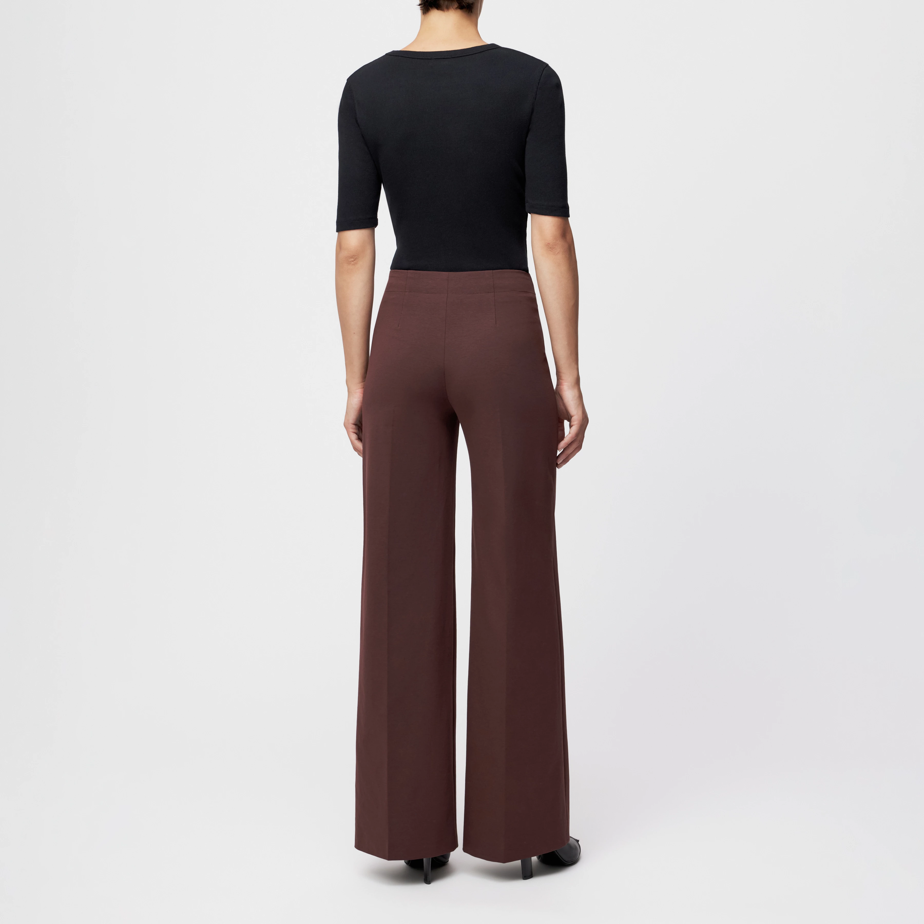 BEFORE - Marlenehose in Punto Milano Jersey - Damen - rot - Rückansicht