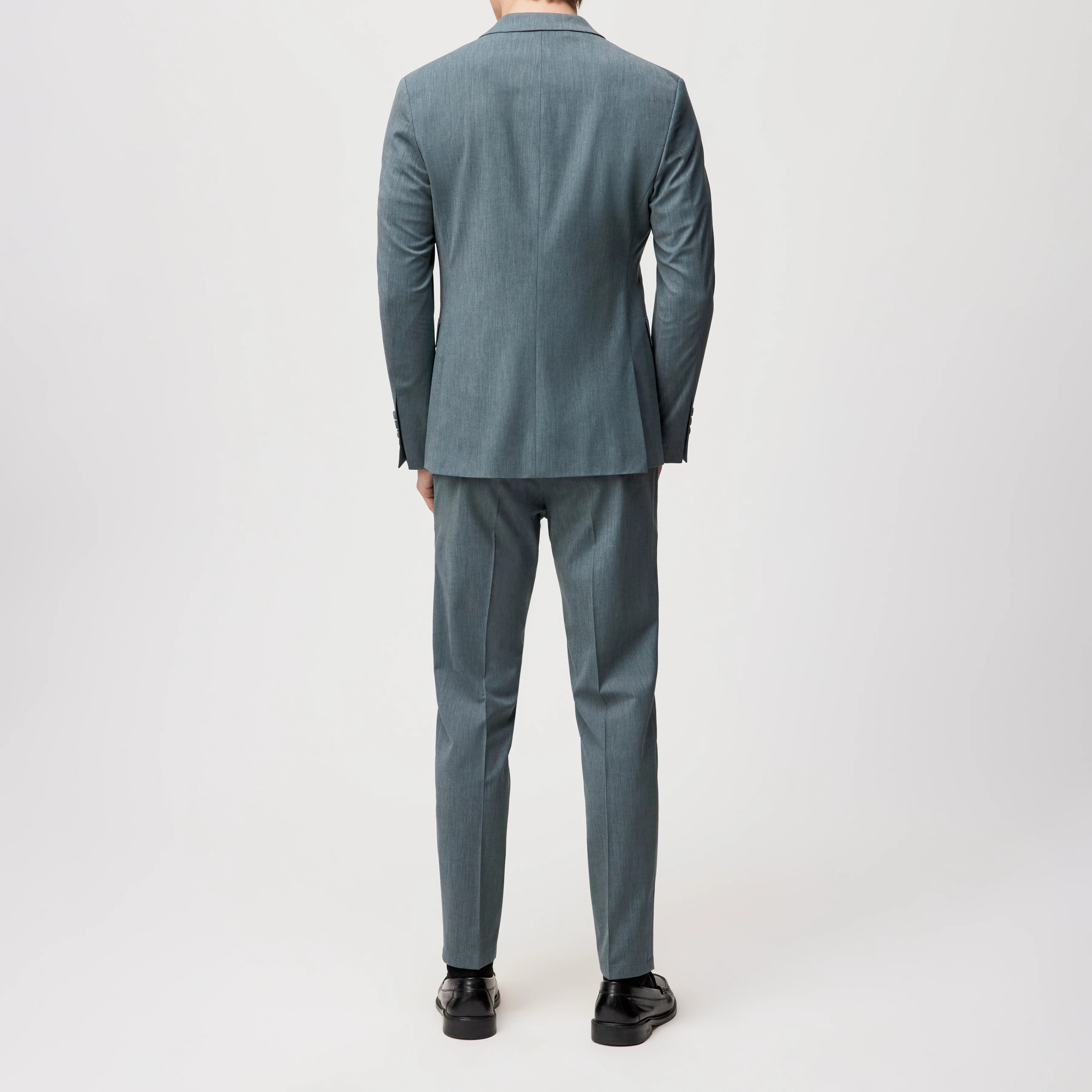 LONEST - Sportives Slim Fit Sakko in Woll-Mix - Herren - grün - Rückansicht