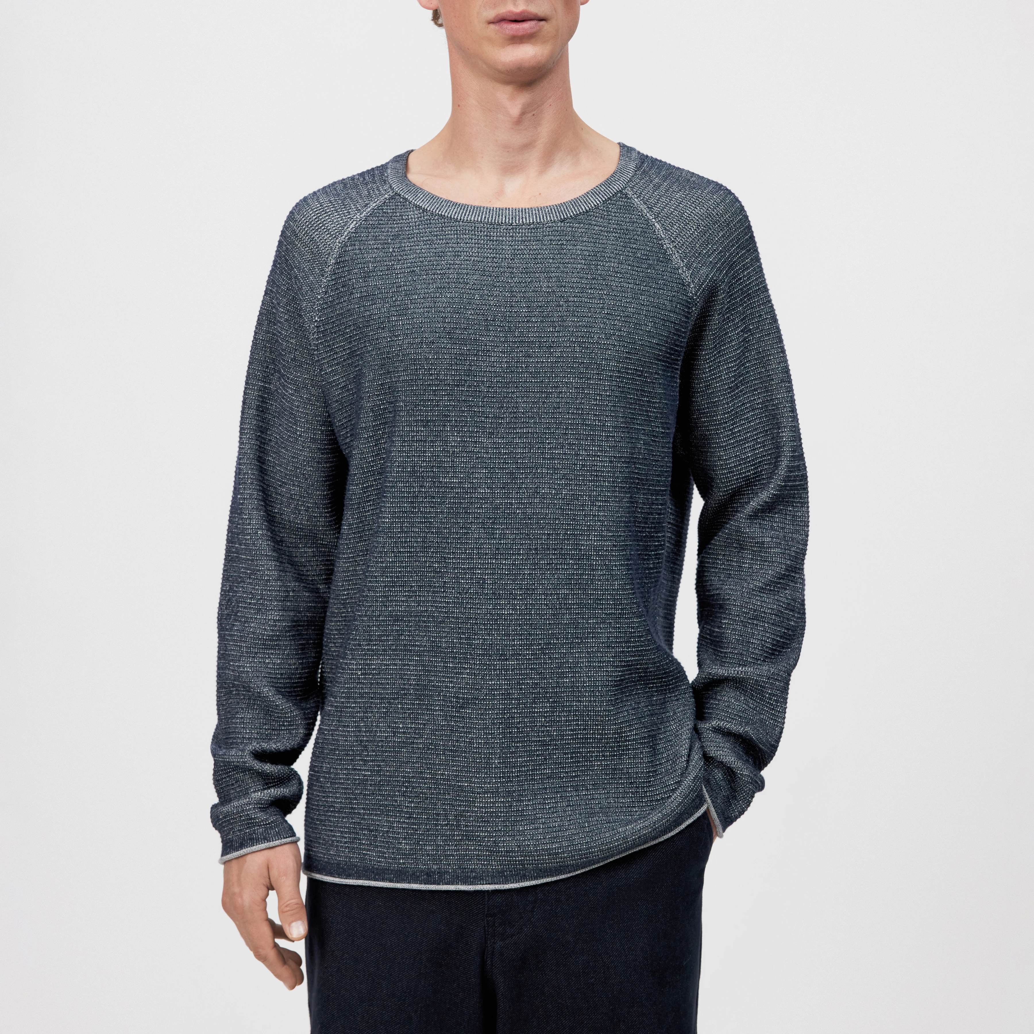 TITZIAN - Longsleeve in  Baumwoll-Mix - Herren - blau - Frontansicht