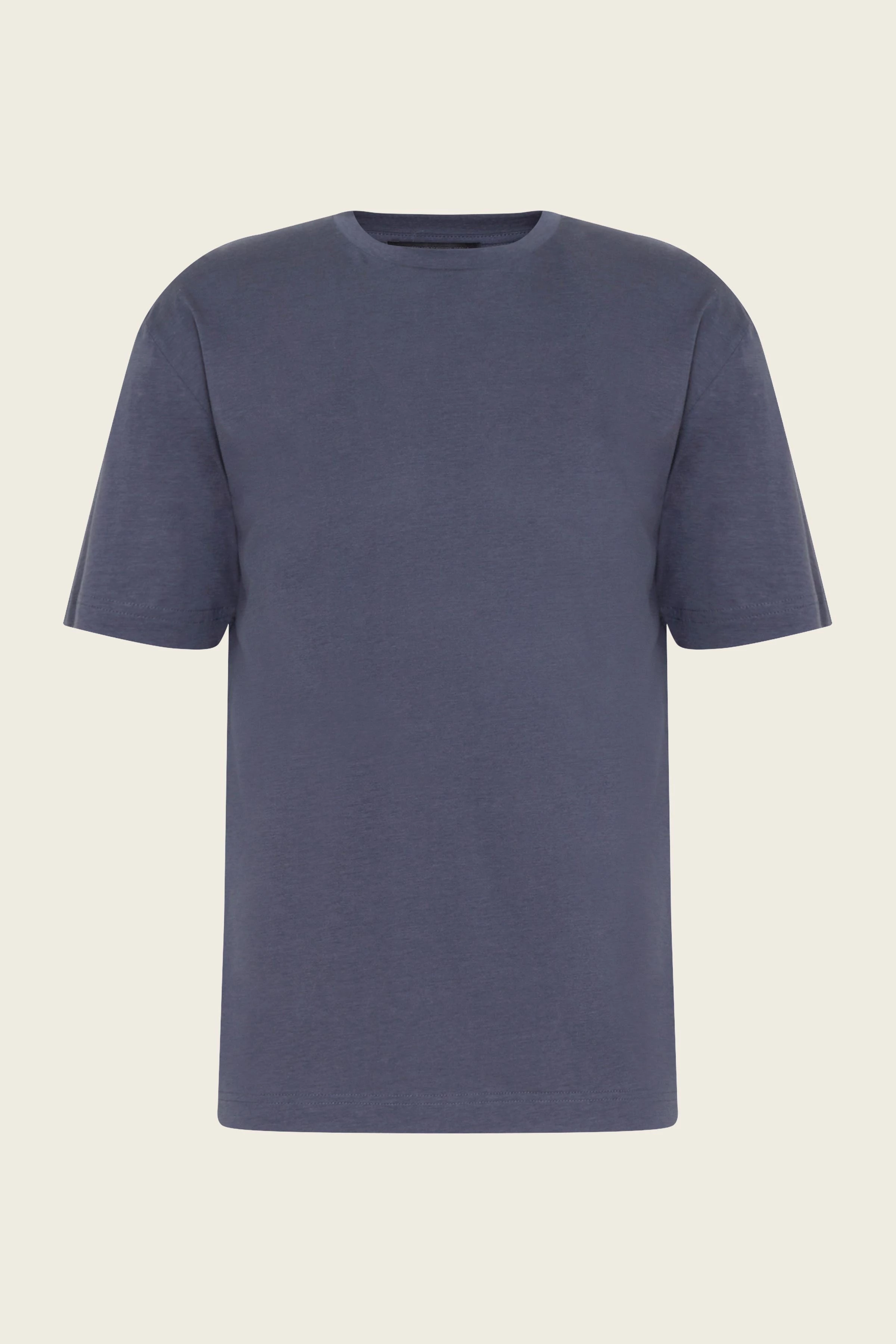 GILBERD - T-Shirt in merzerisierter Baumwolle - Herren - blau - Freisteller Frontansicht