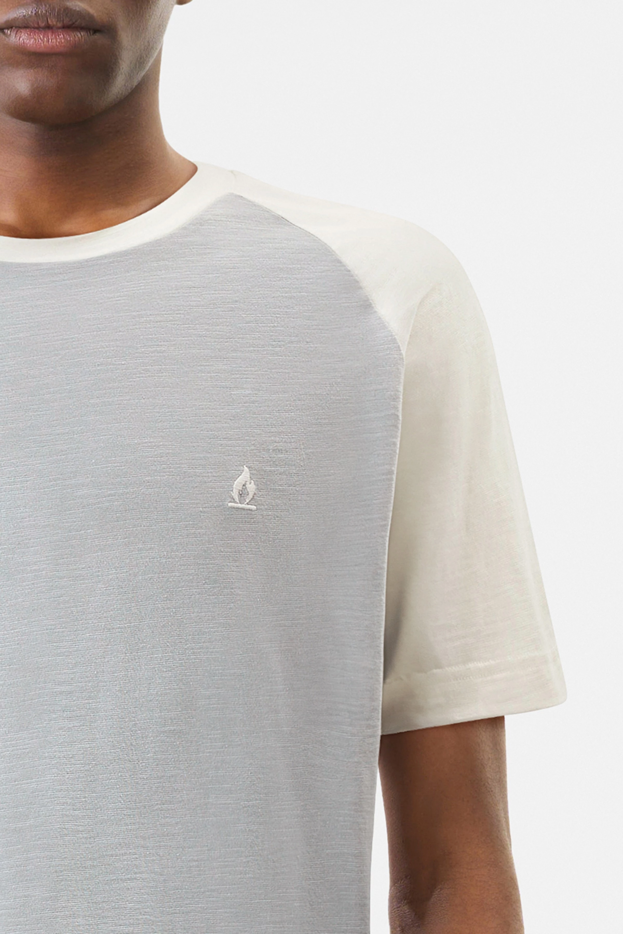 PIRIO - 2-Tone Relaxed Skater Shirt in reiner Baumwolle - Herren - blau - Seitenansicht