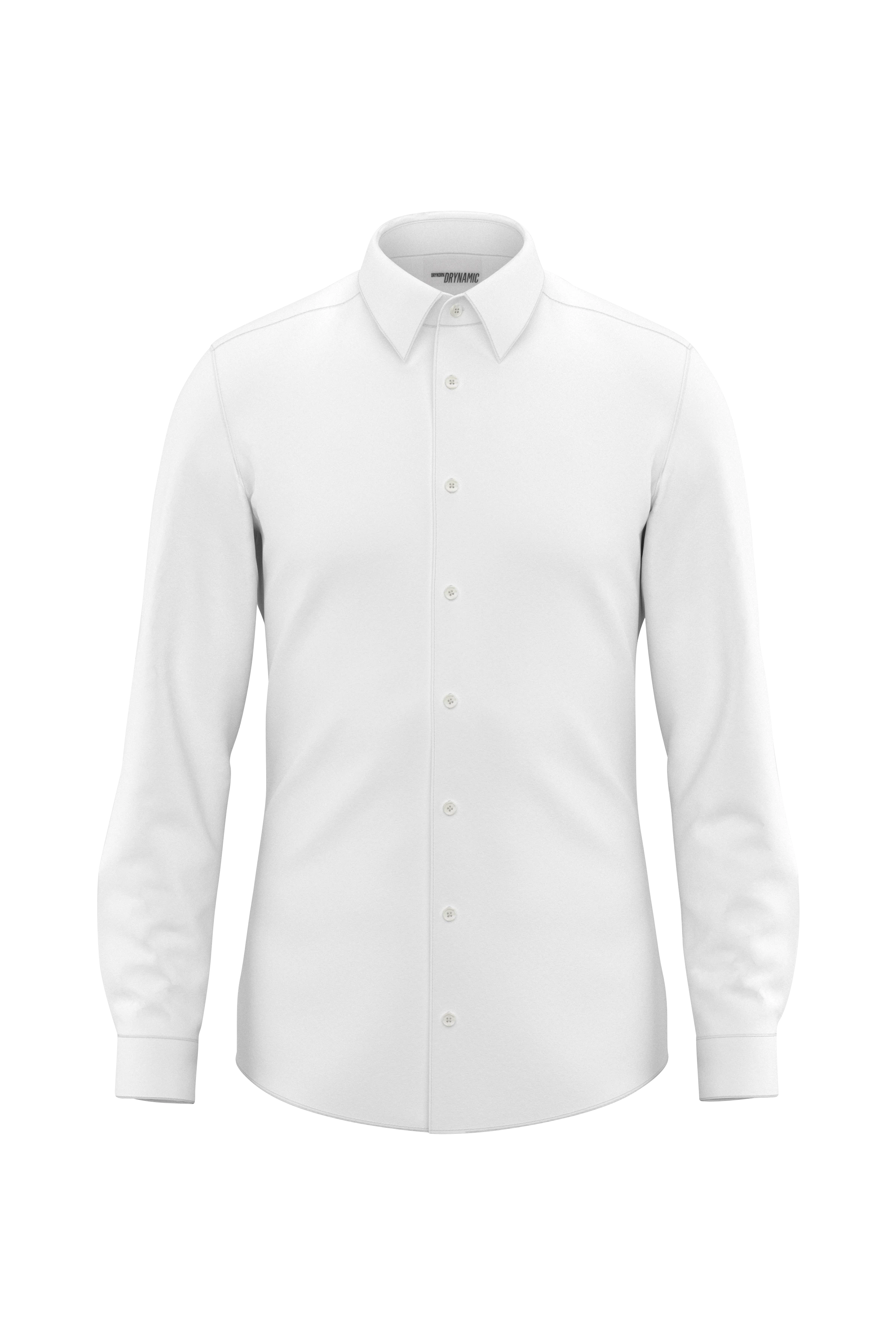 ZED - Classic tight-fit shirt in stretchy jersey - men - white - Freisteller Frontansicht