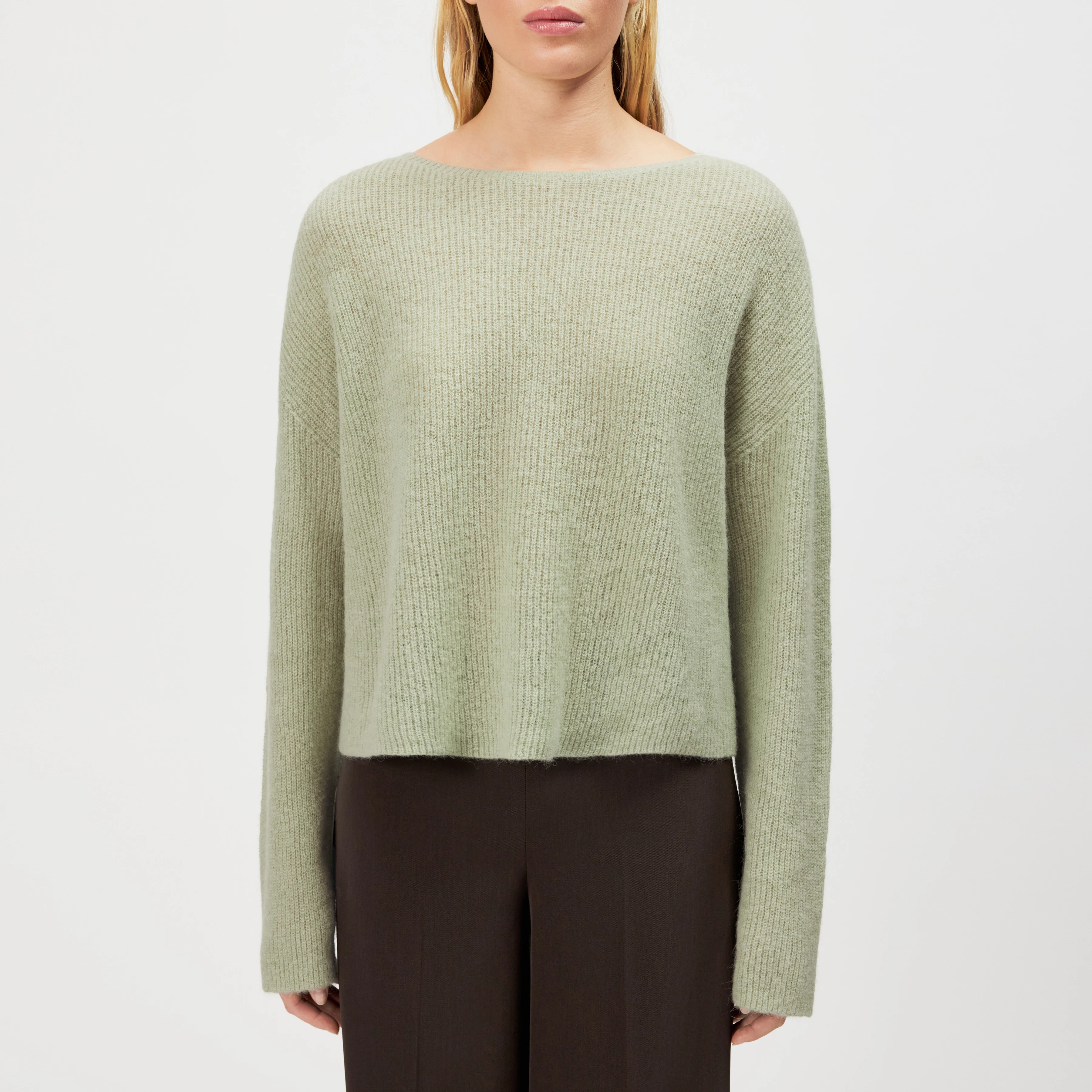IMENY - Short Suri Alpaca blend jumper - women - green - Frontansicht