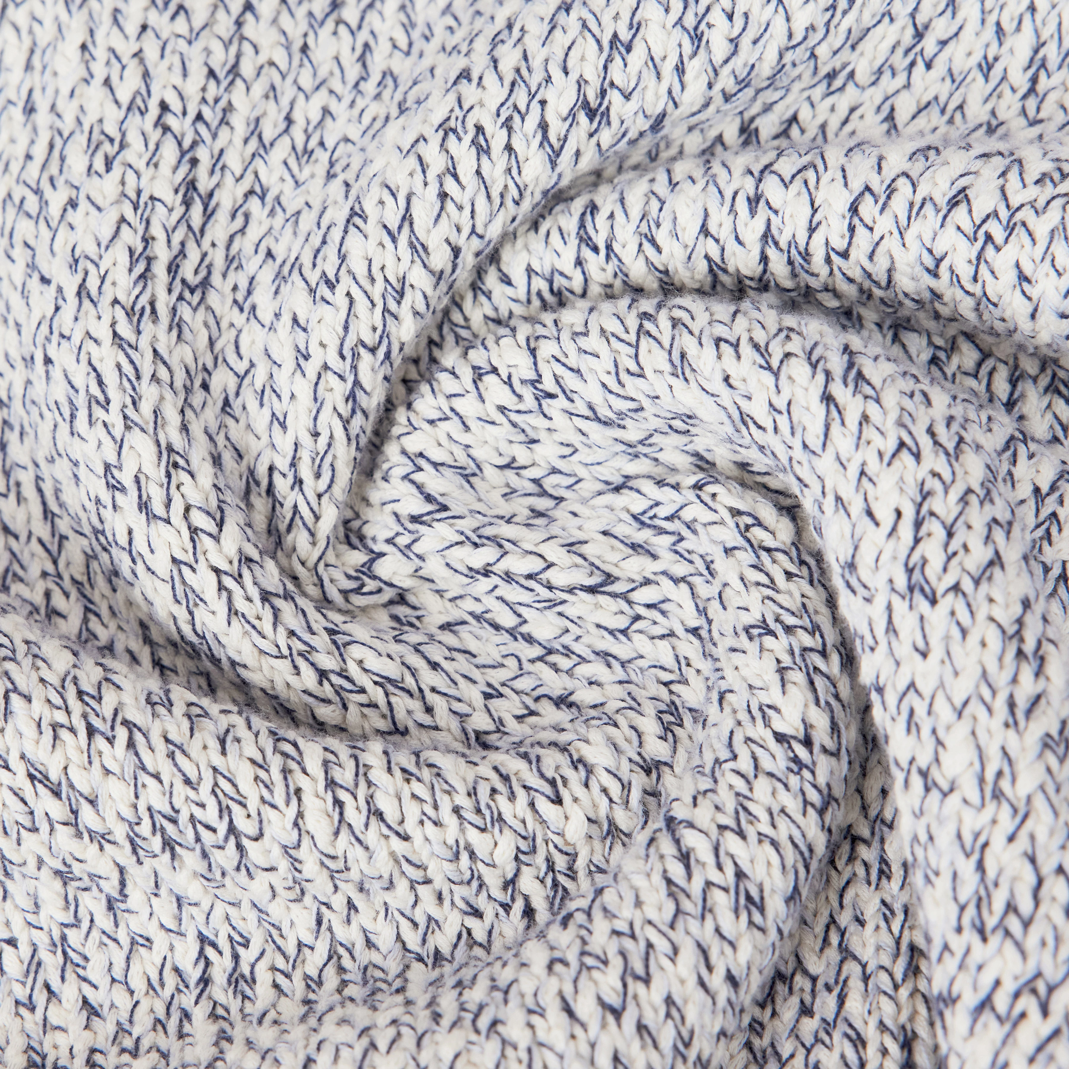SANIDY - Knit T-shirt in soft mouliné yarn - women - blue - Materialbild (B2C)
