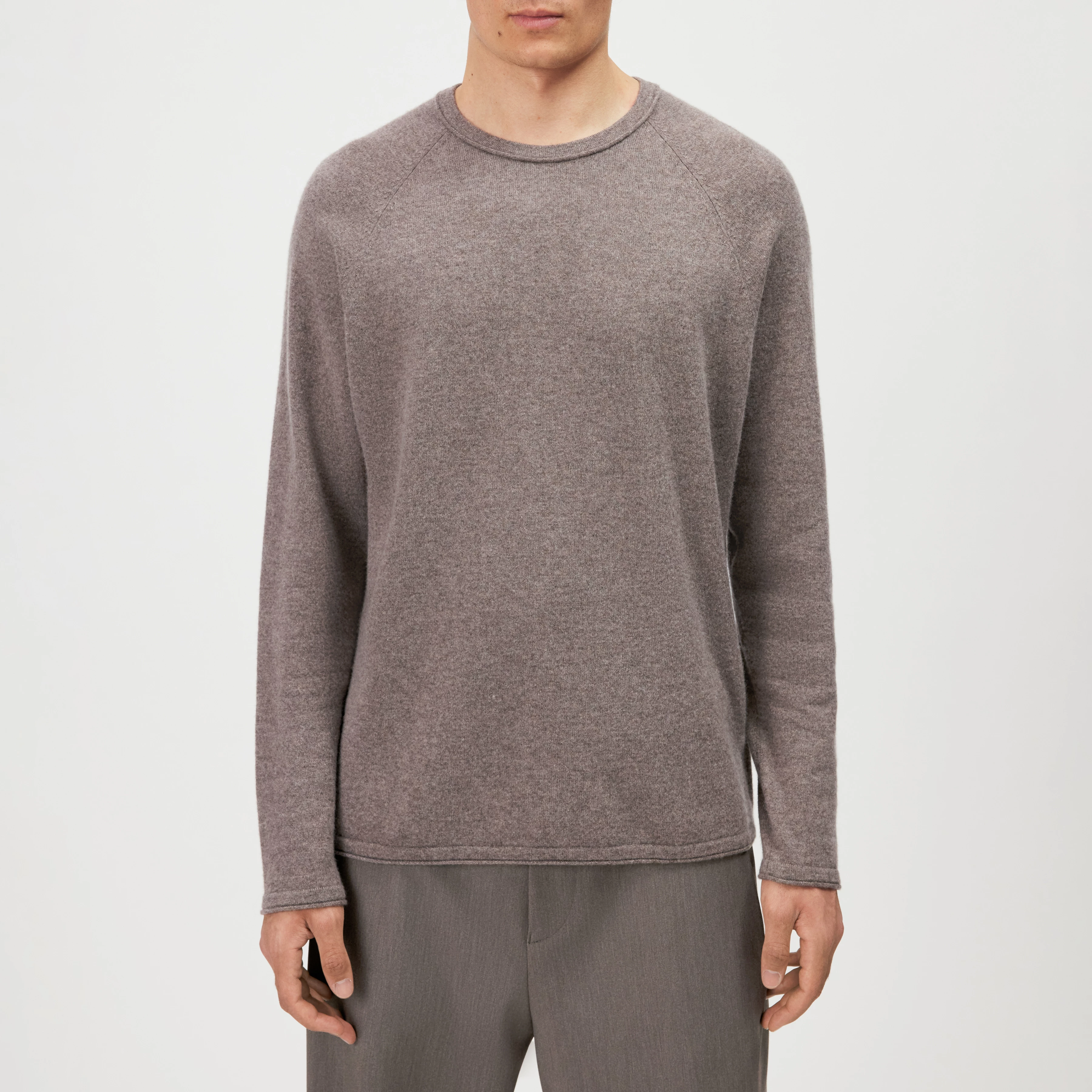 TITZIAN - Long sleeve top in 100% cashmere - men - brown - Frontansicht