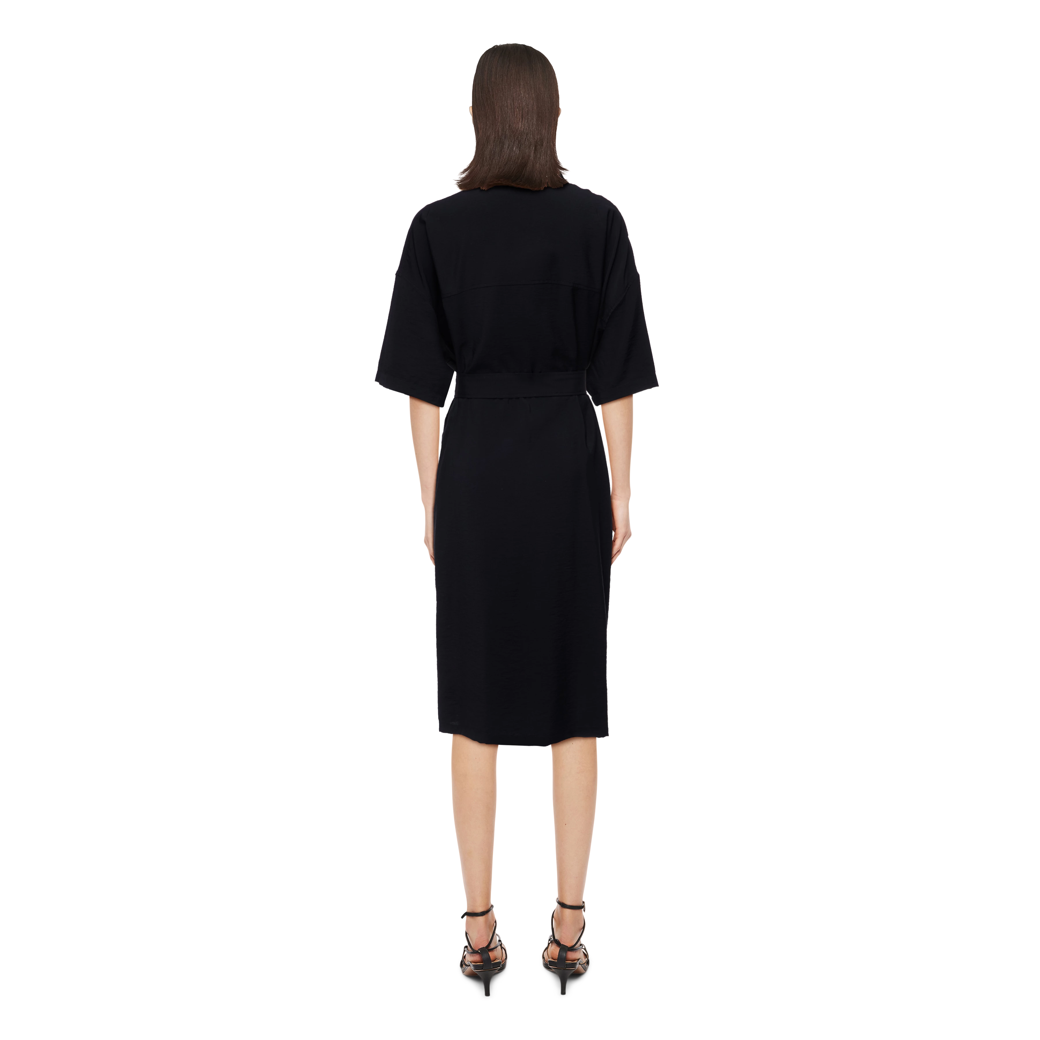 RINI_2 - Shirt dress in blended viscose - women - Natural Aluminium - Rückansicht