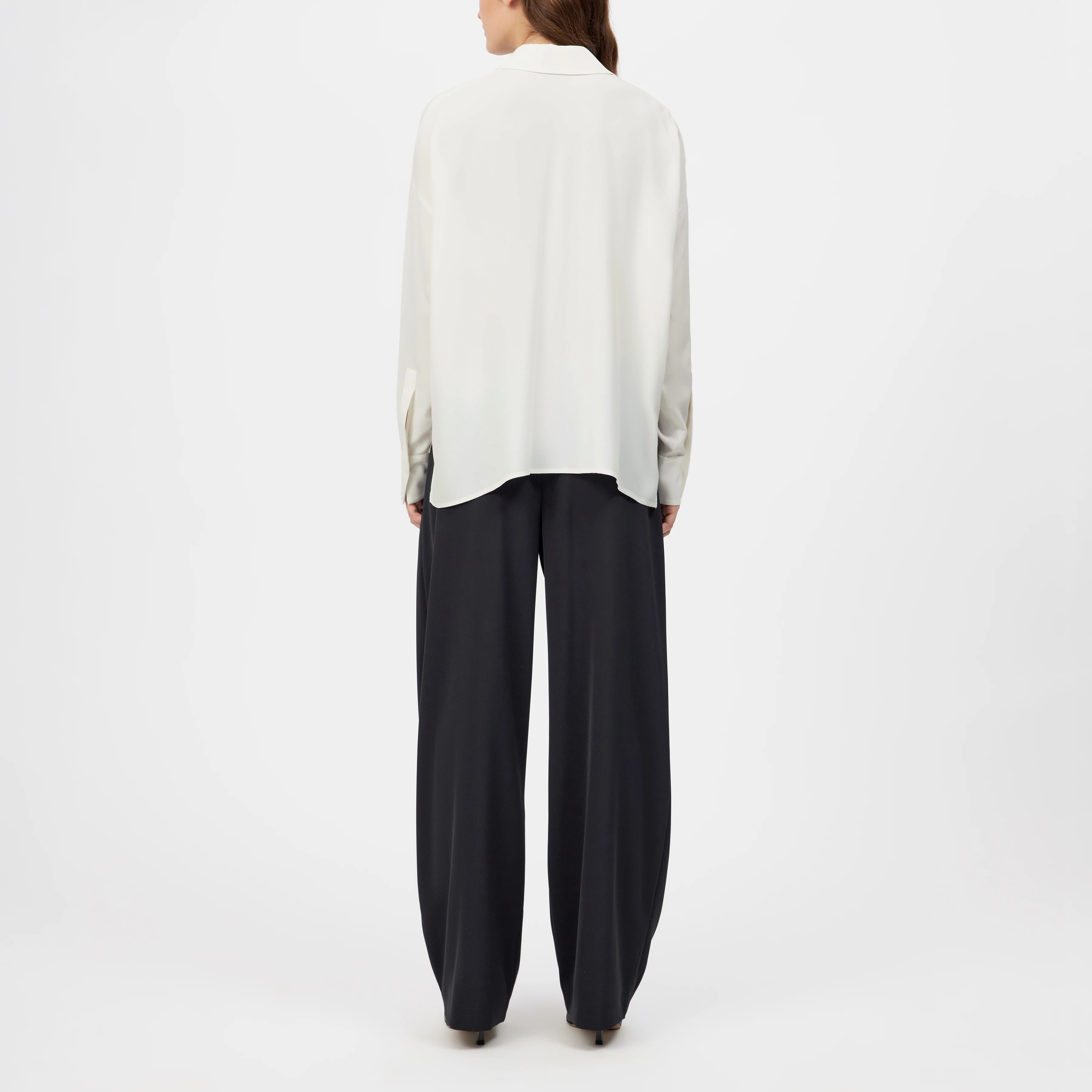 CLOELIA - Klassische Hemdbluse in Seiden-Mix - Damen - off white - Rückansicht