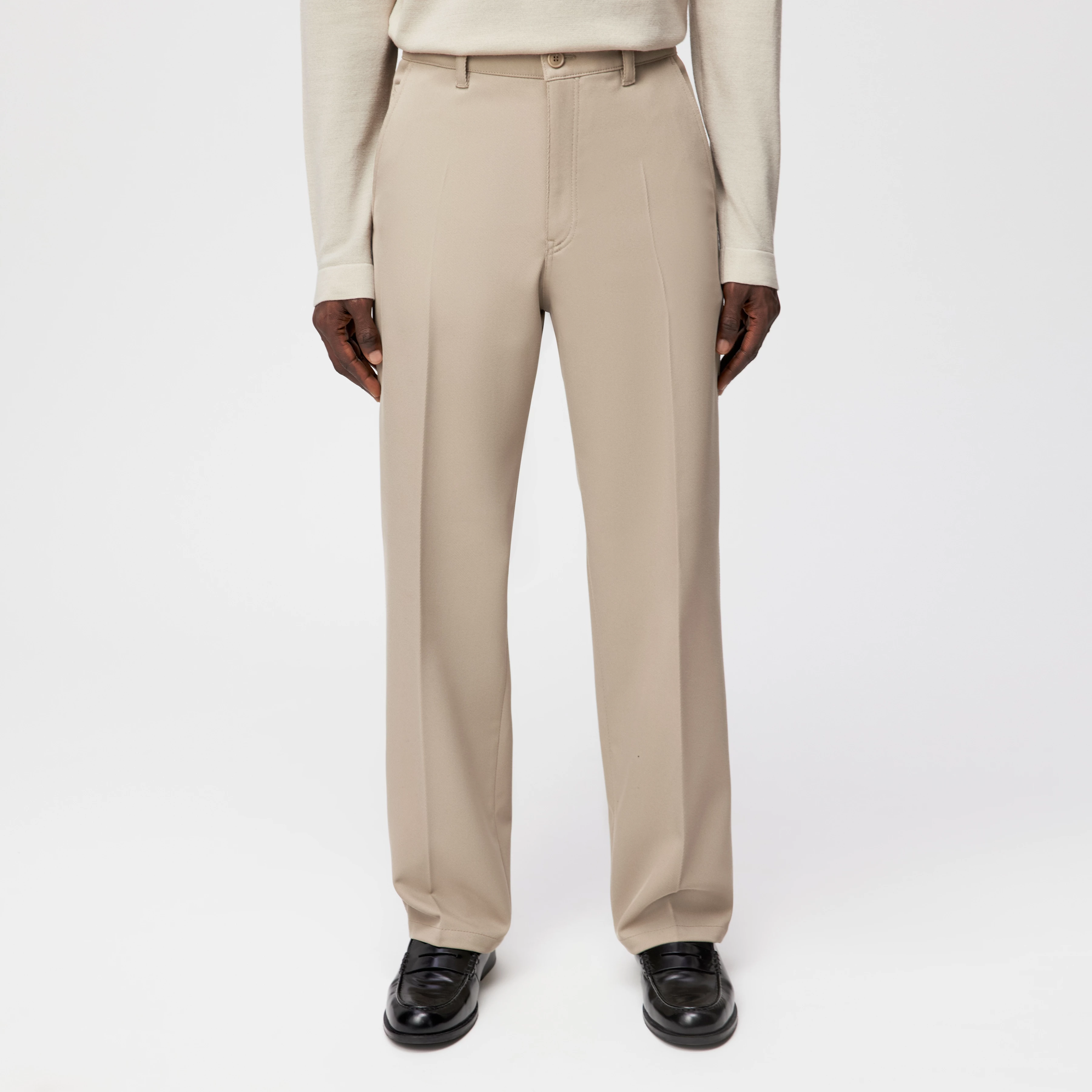 TAVIC - Moderne Chino in Viskose-Mix - Herren - beige - Frontansicht