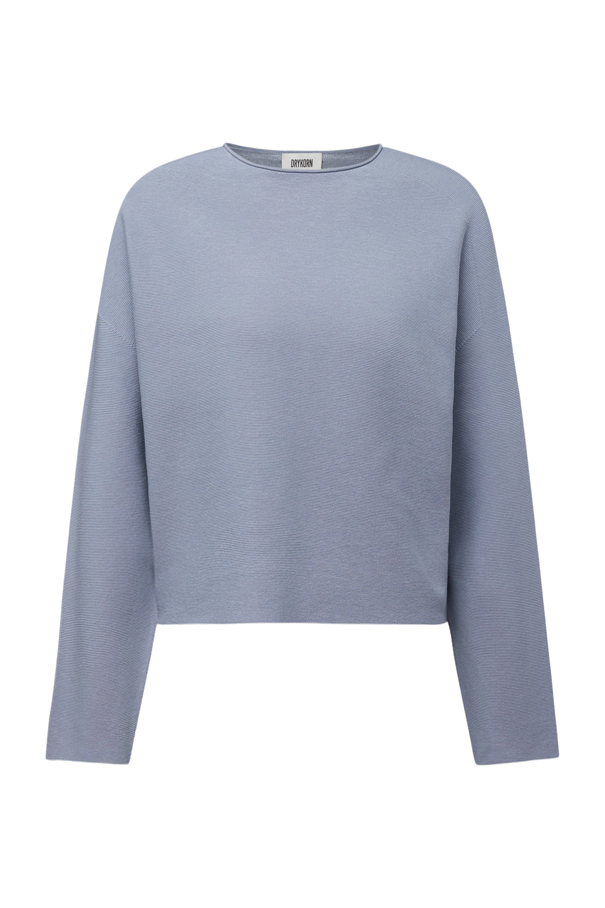 MEAMI - Cropped egg-shape pullover in pure cotton - women - blue - Freisteller Frontansicht