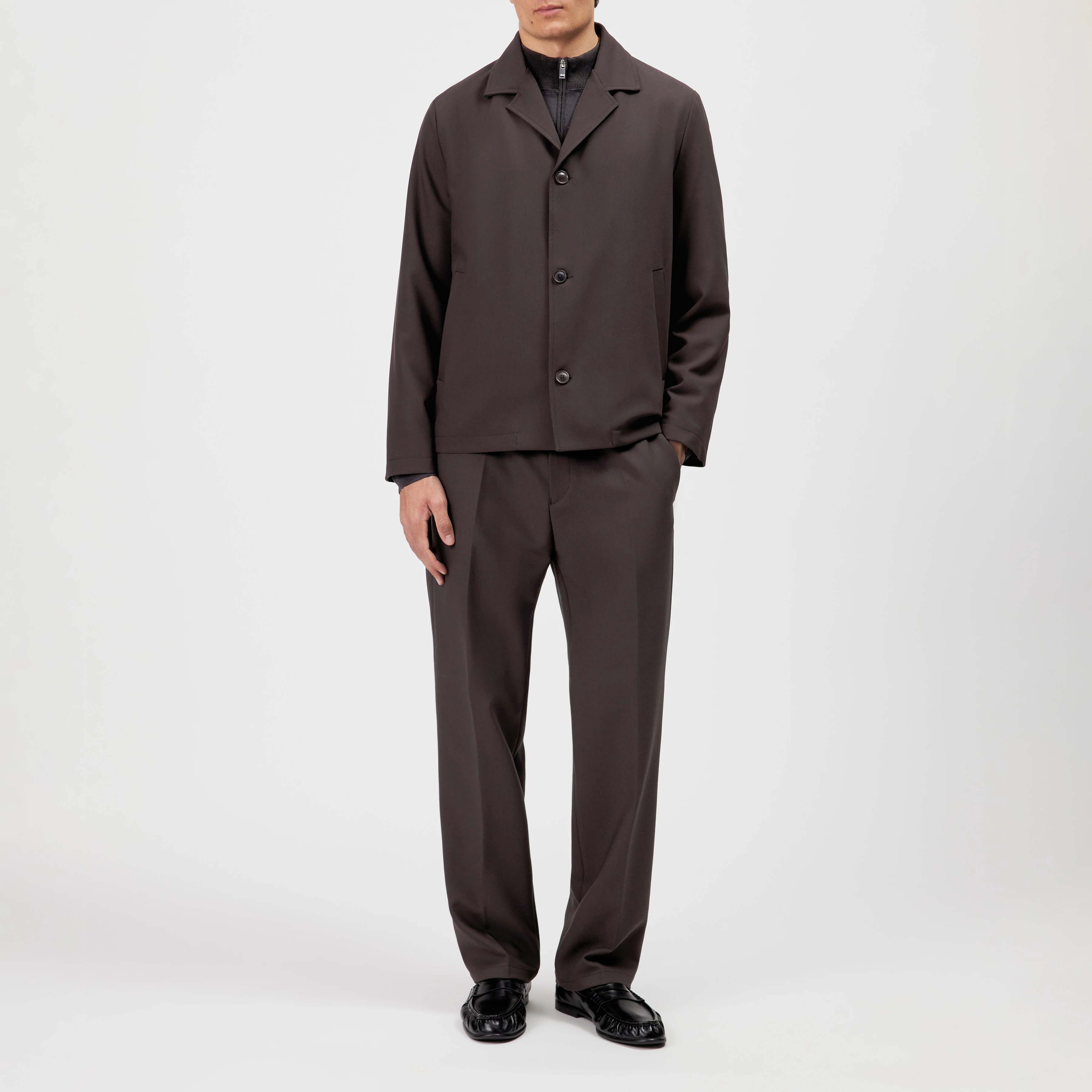 LOUVIN - Regular fit jacket with lapel collar - men - brown - Ganzkörper-Frontansicht