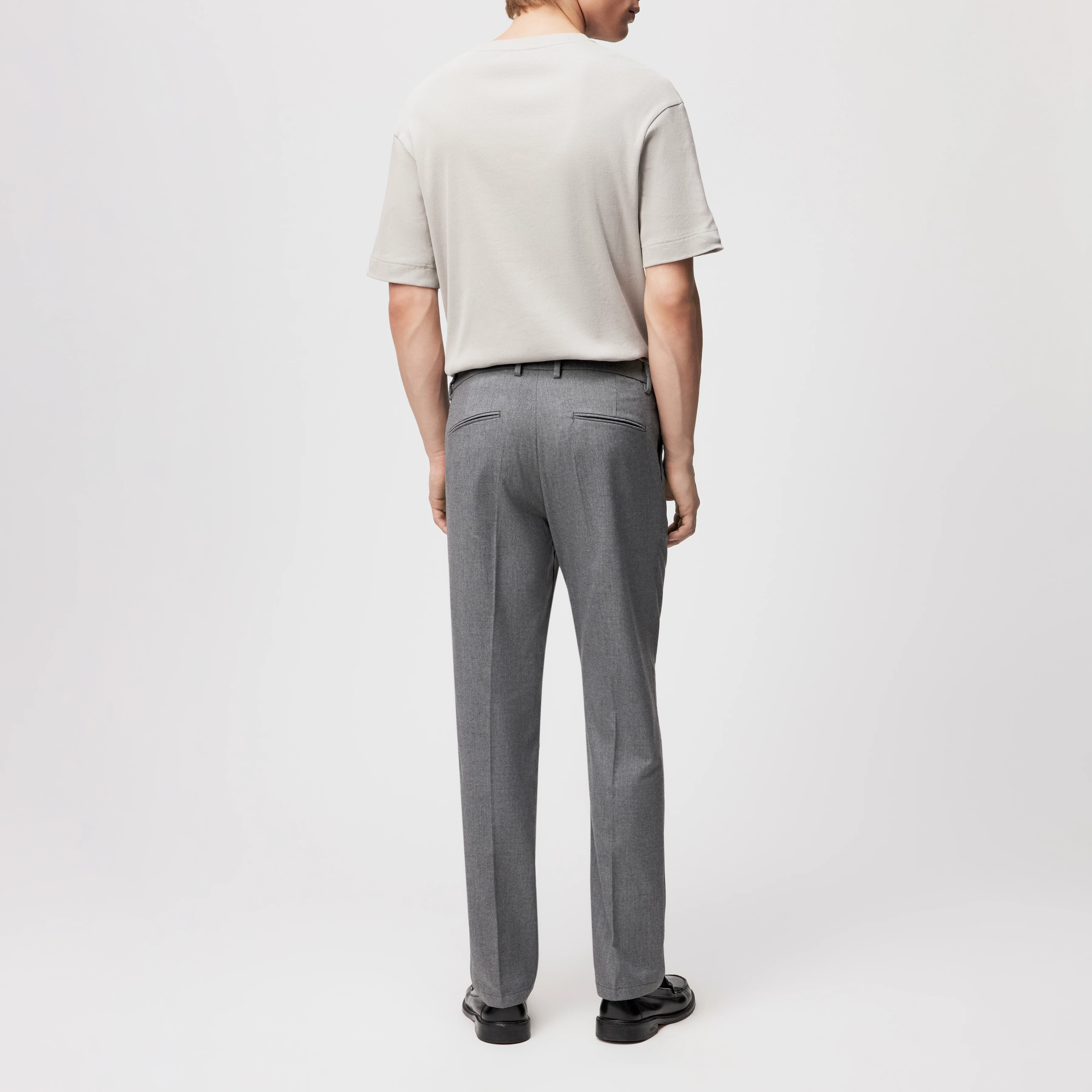 AJEND_RGLR - Konfektionierte Hose in softem Flanell - Herren - grau - Rückansicht