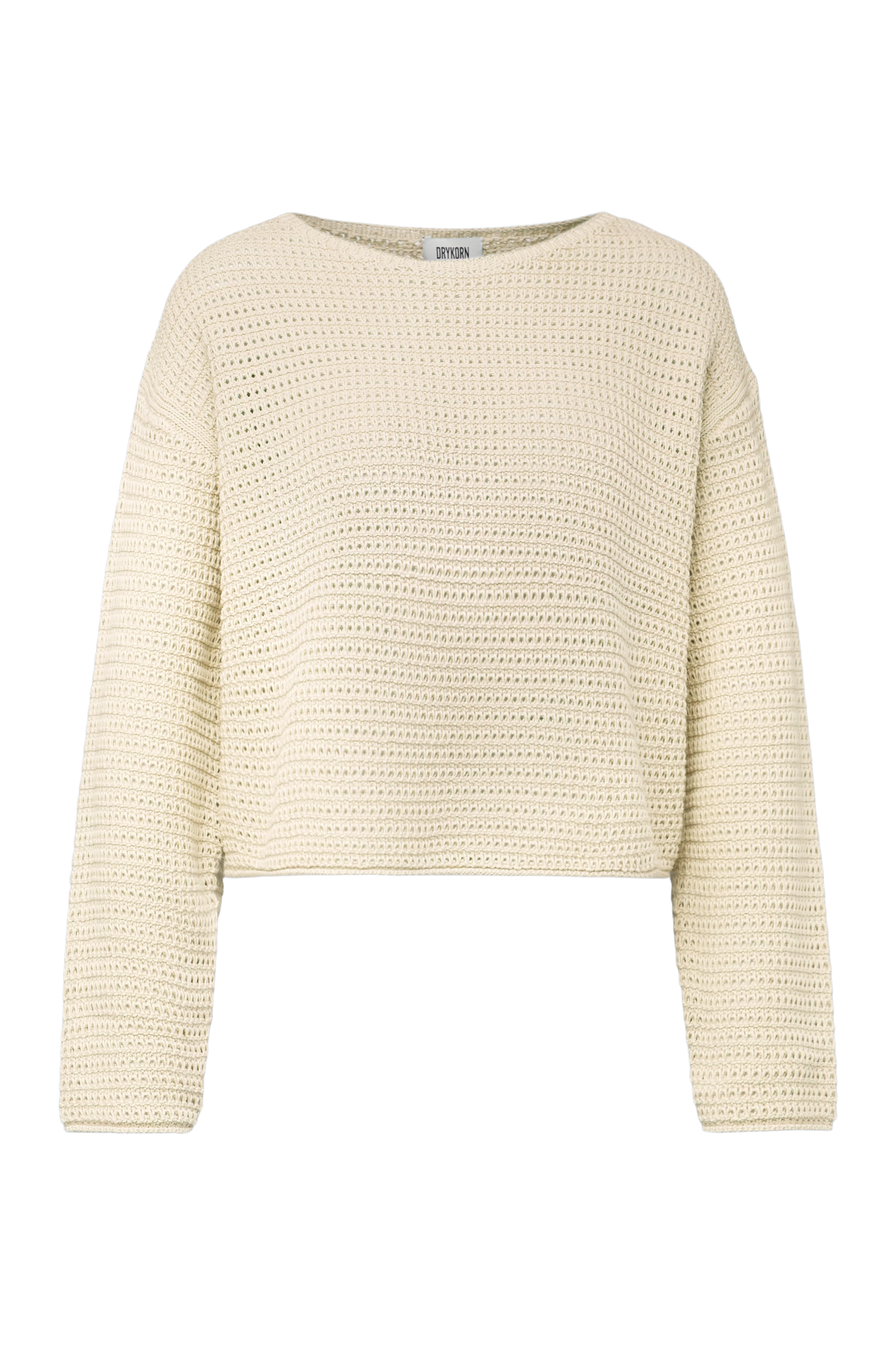 IMENIA_2 - Oversized Cropped Pullover in Grobstrick - Damen - off white - Freisteller Frontansicht
