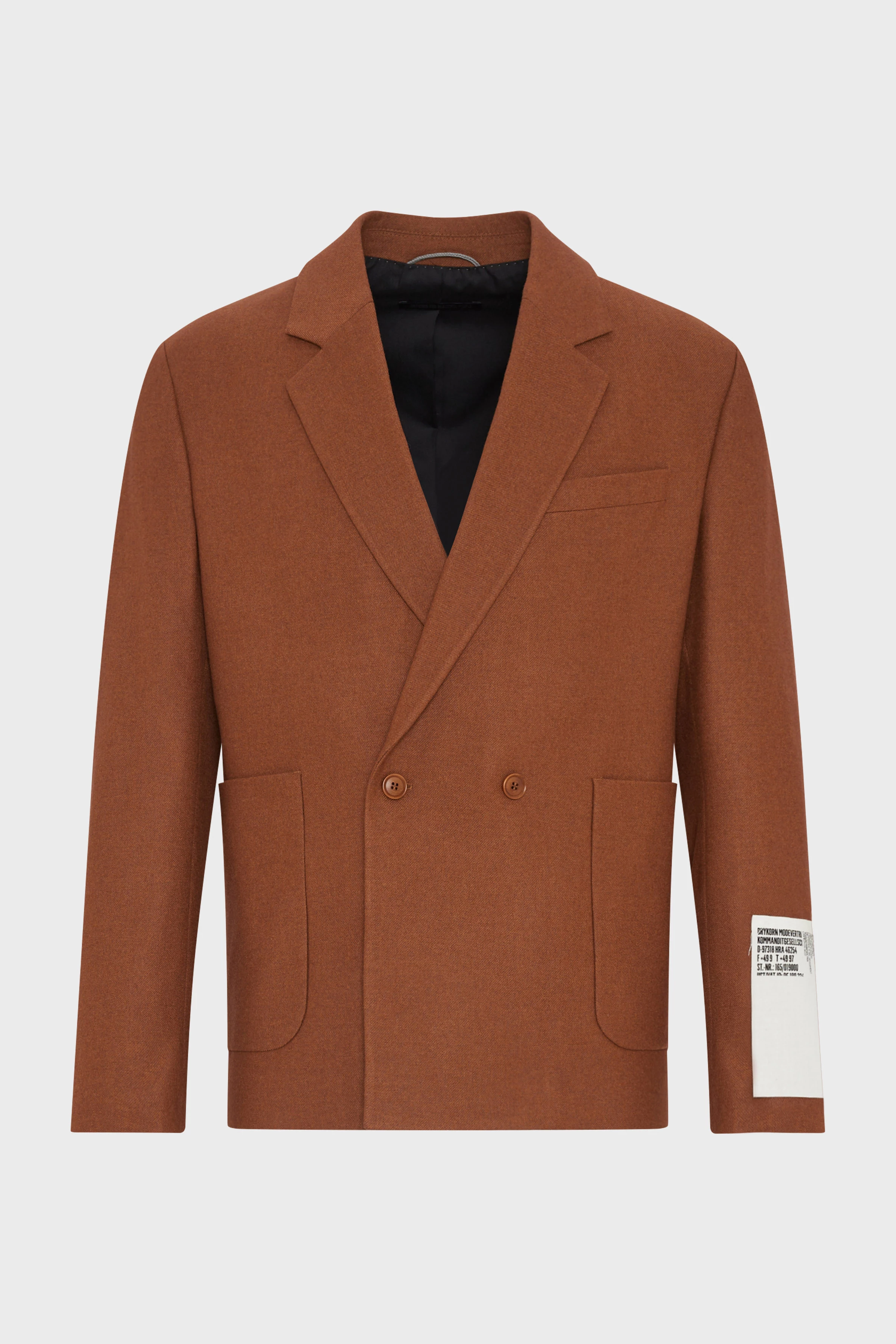 EKBY - double-breasted regular fit colbert van zachte wolflanel - heren - oranje - Freisteller Frontansicht