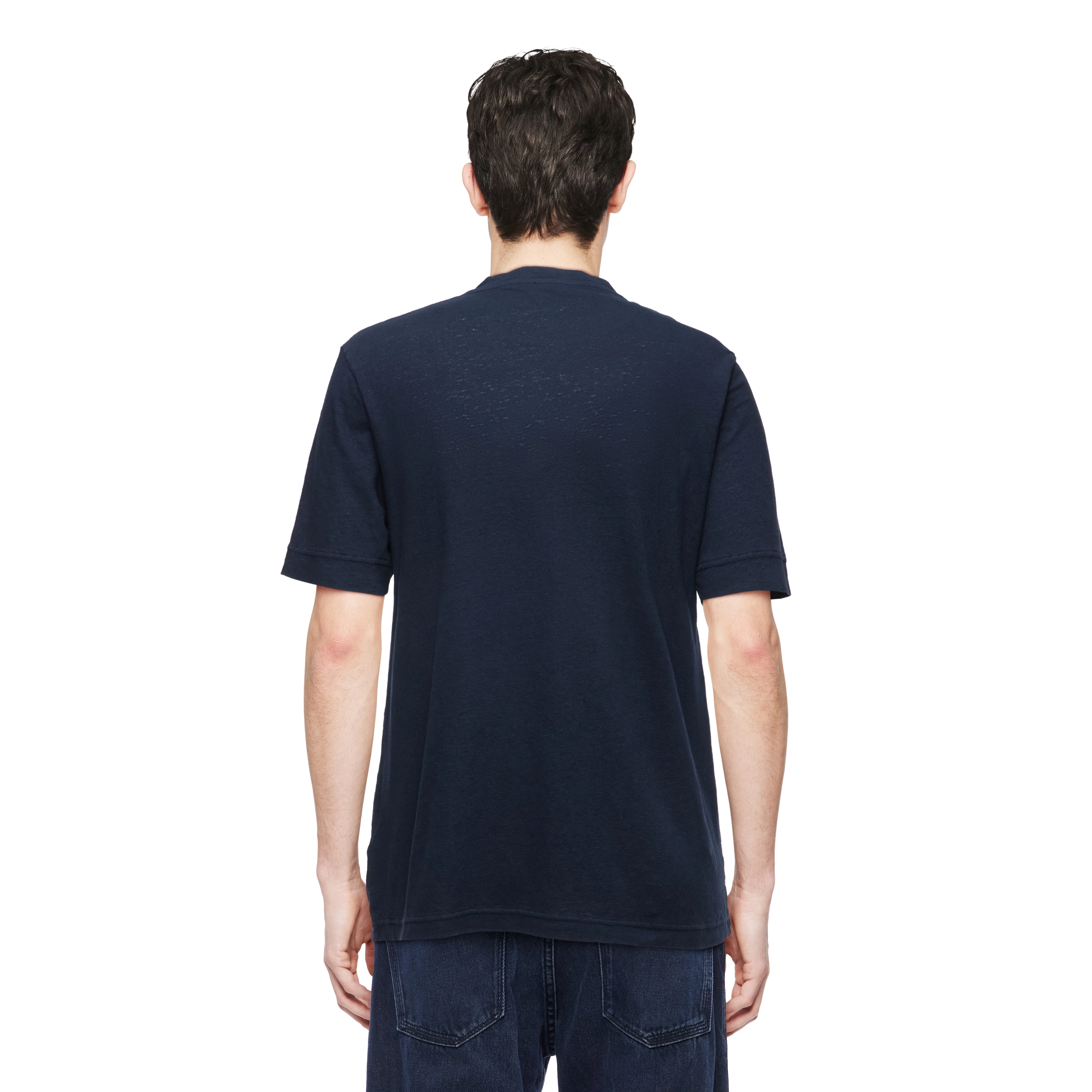 RAPHAEL - T-shirt in linnenmix - heren - blauw - Rückansicht