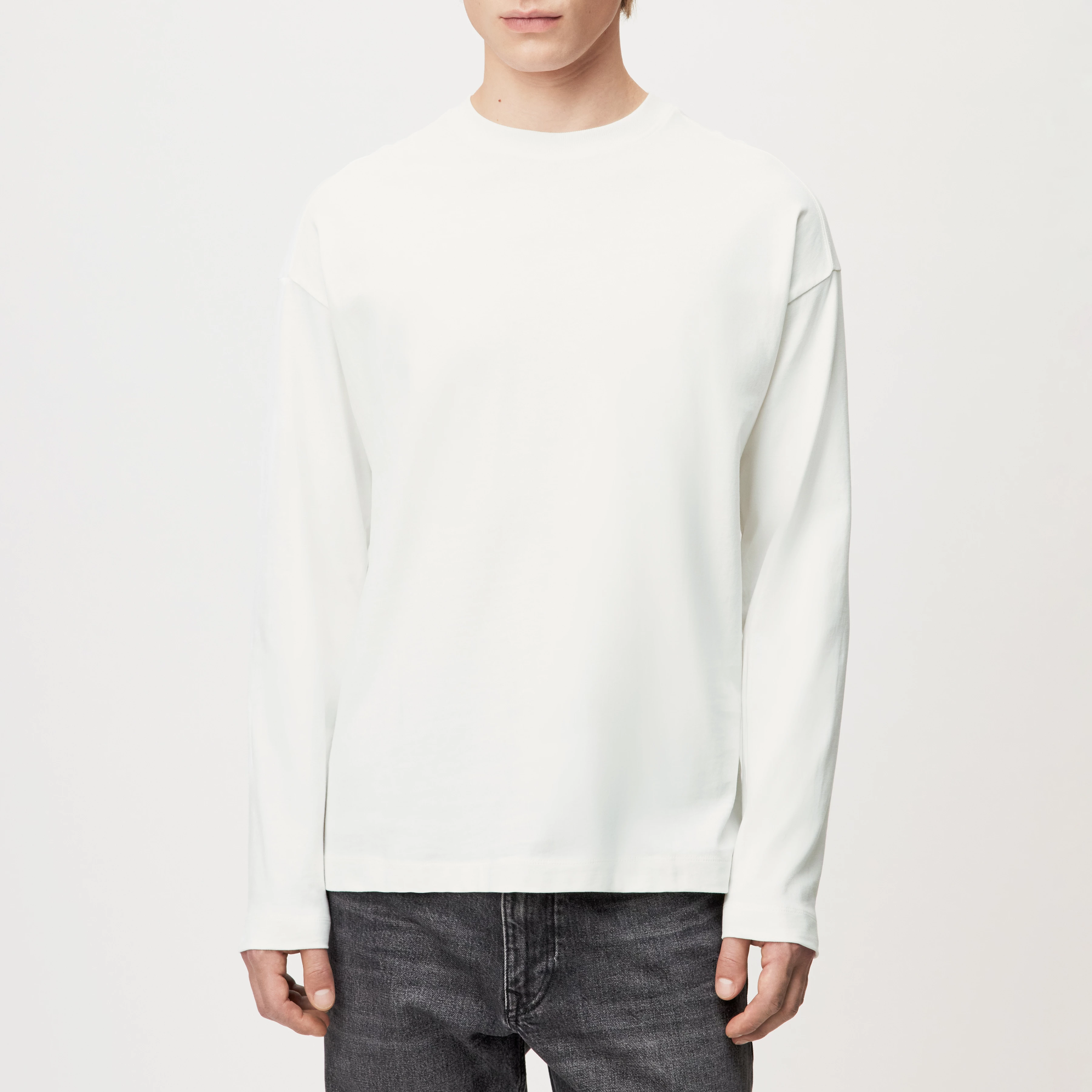 MARRIO - Longsleeve in gewaschener Optik - Herren - off white - Frontansicht