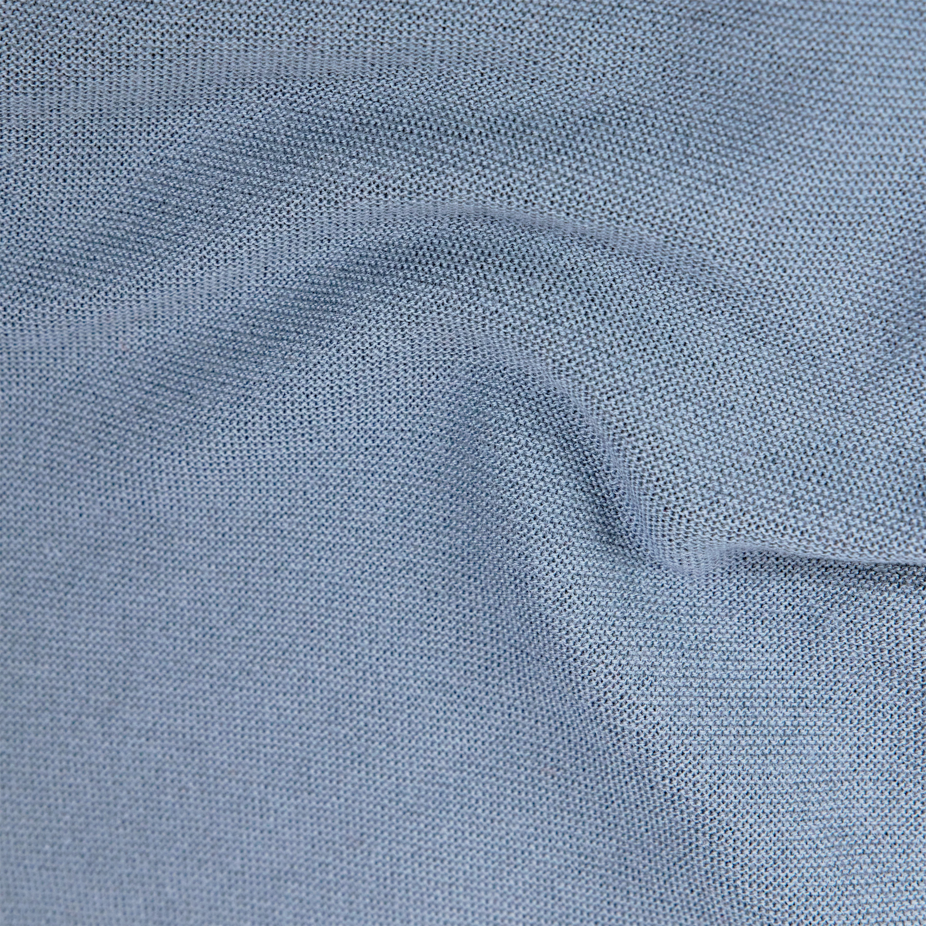 KIMONI - Jumper with balloon sleeves in 100% merino wool - women - blue - Materialbild (B2C)