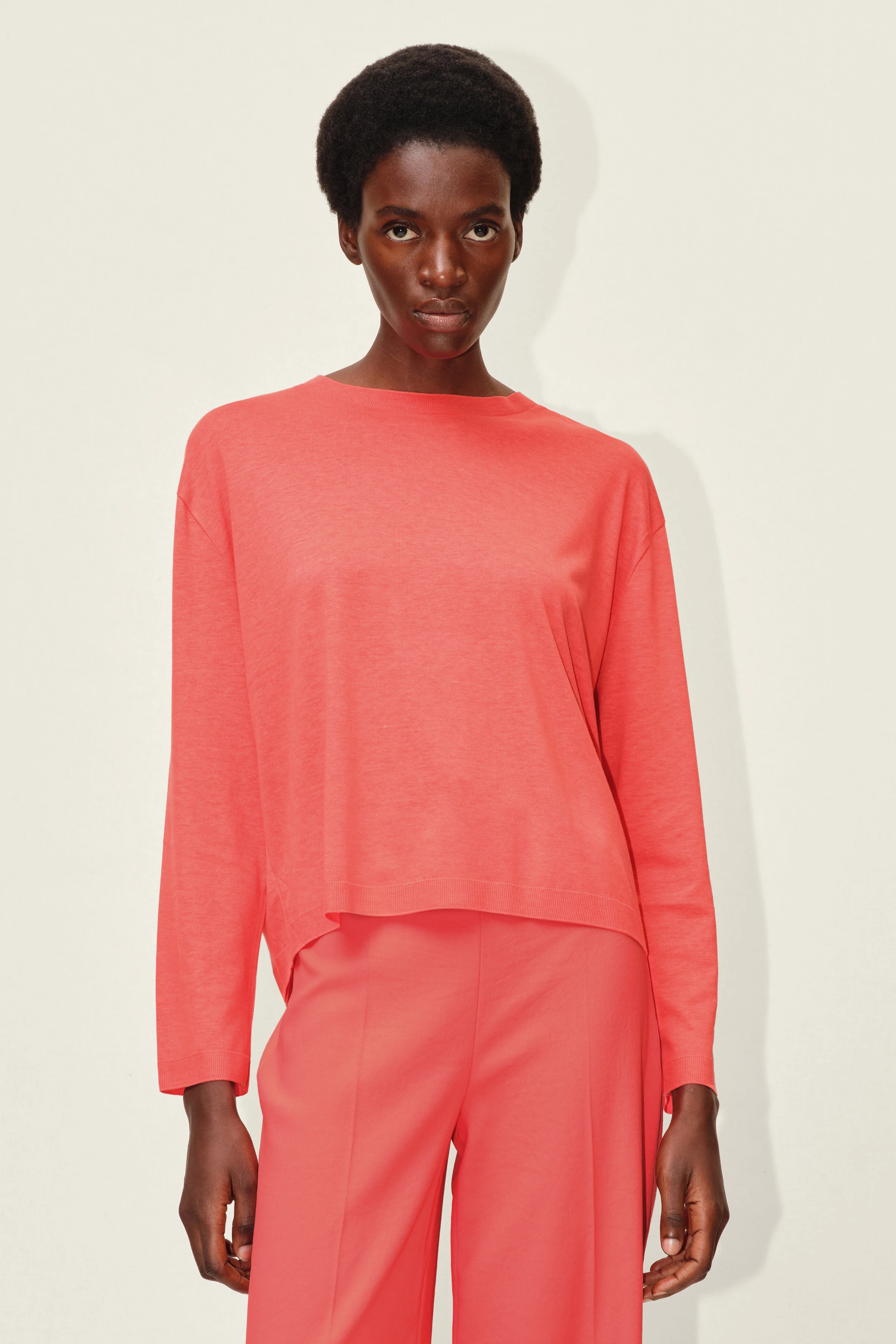 ILMARA - Longsleeve mit Rundhals - Damen - orange - Frontansicht