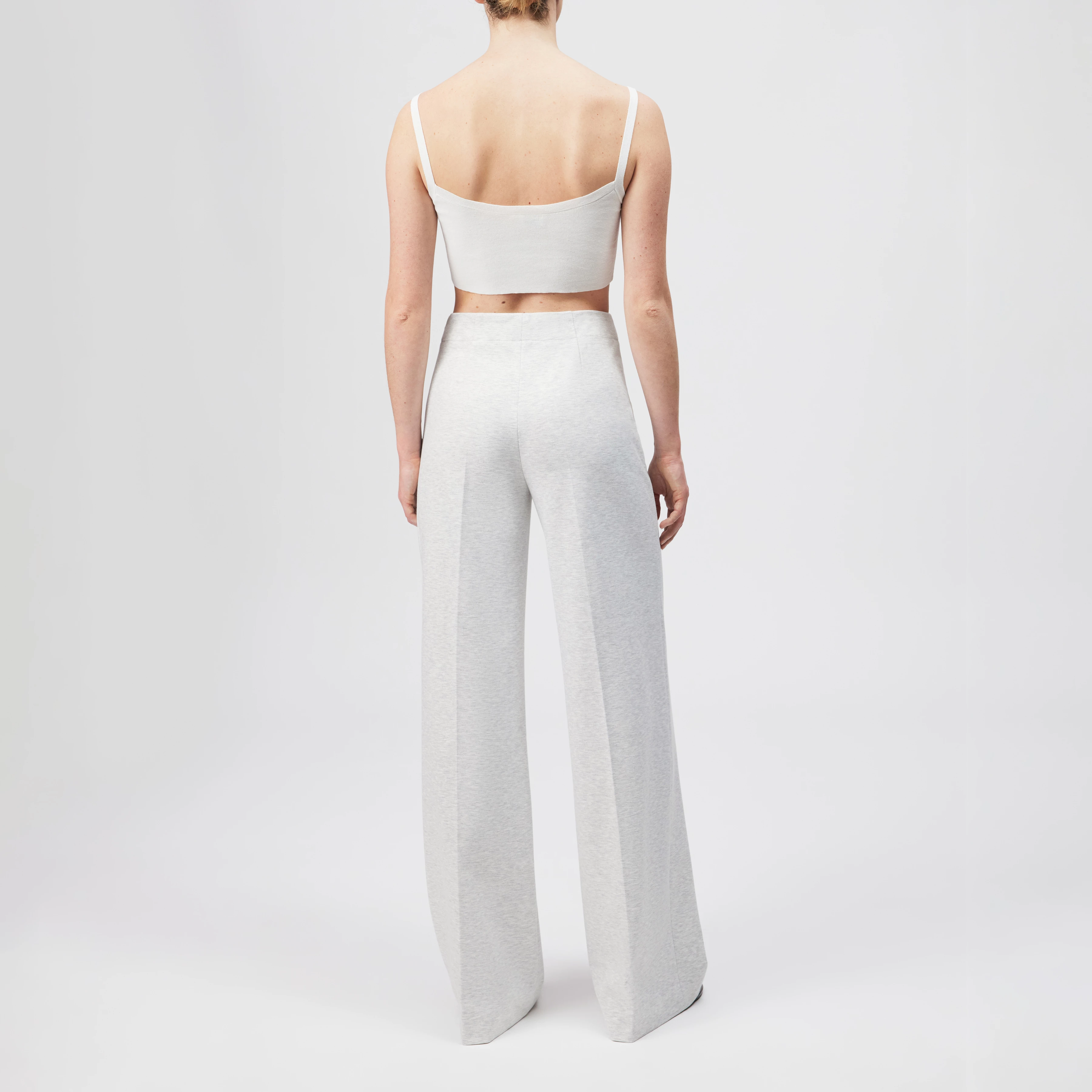 BEFORE - Patterned jersey palazzo trousers - women - grey - Rückansicht