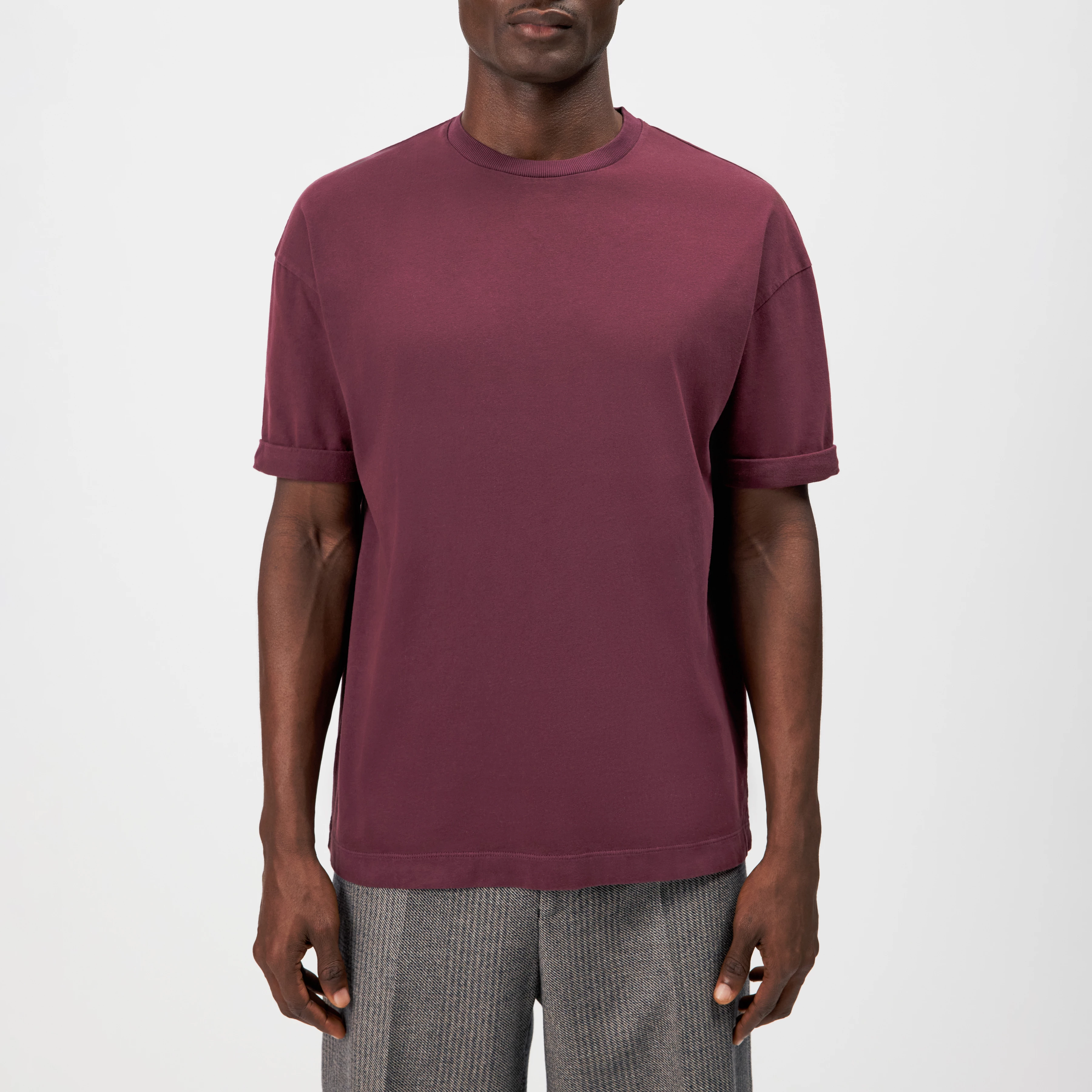 THILO - Relaxed Fit T-Shirt in softer Baumwolle und Washed Look - Herren - rot - Frontansicht