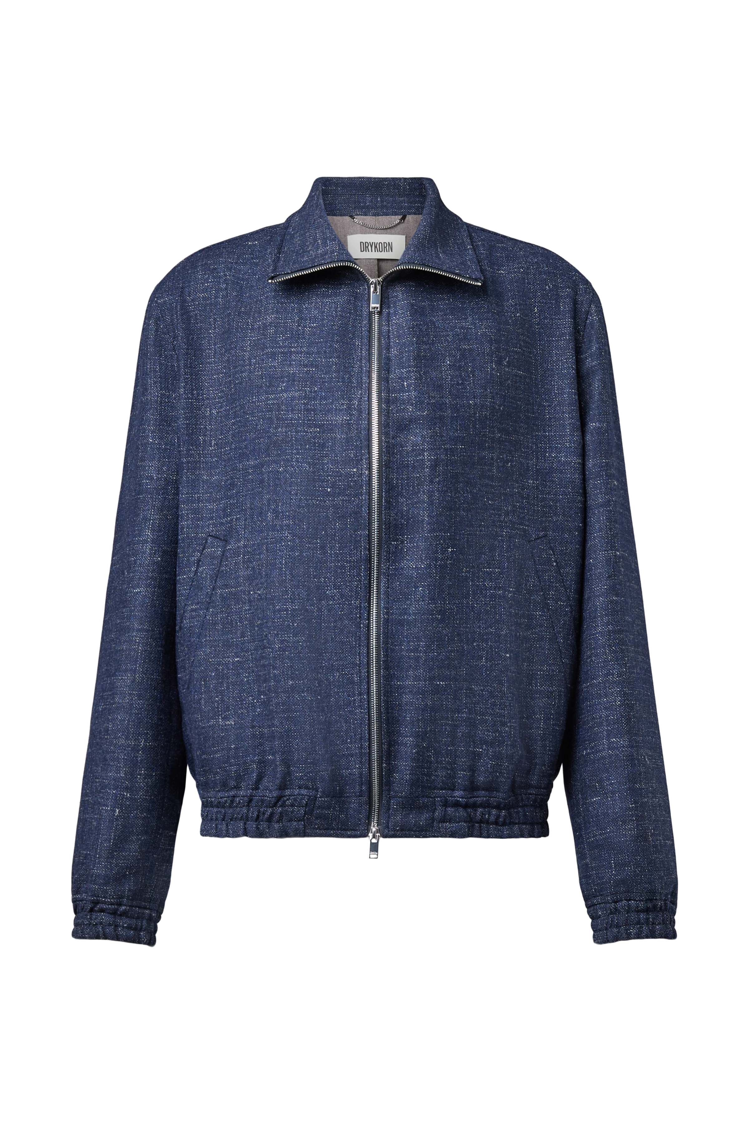 GRALON_2 - Textured wool-blend blouson jacket - men - blue - Freisteller Frontansicht