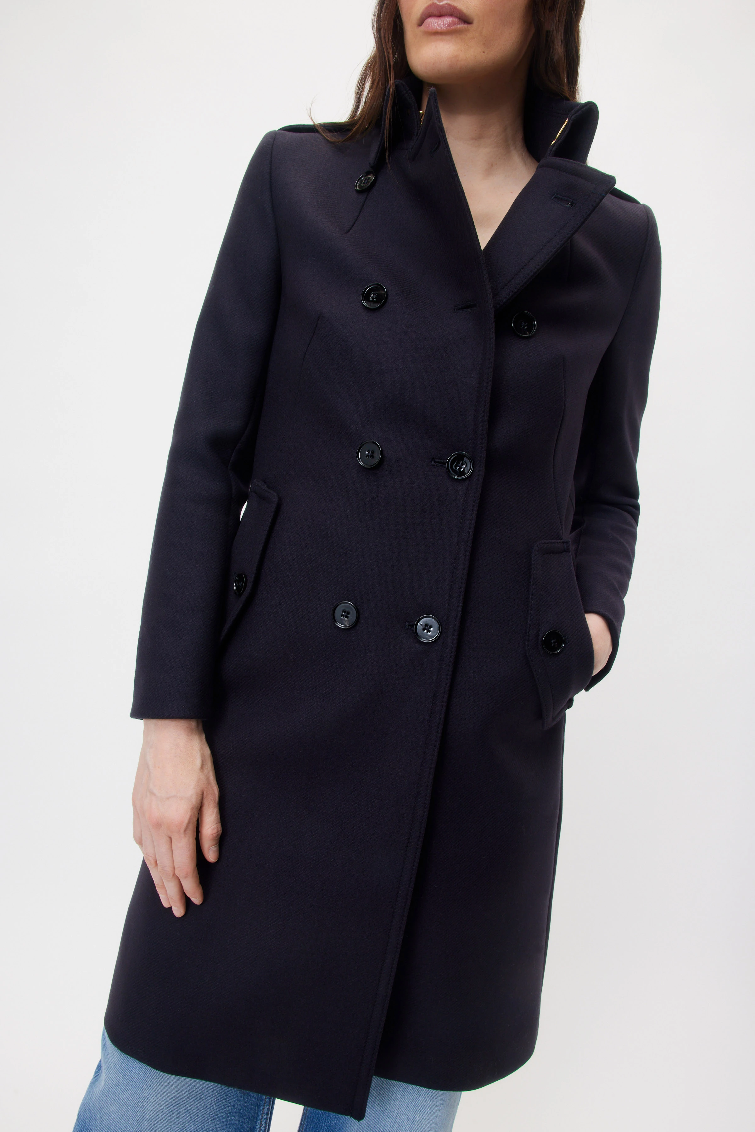 HARLESTON - uniform coat in wool mix - women - blue - Seitenansicht
