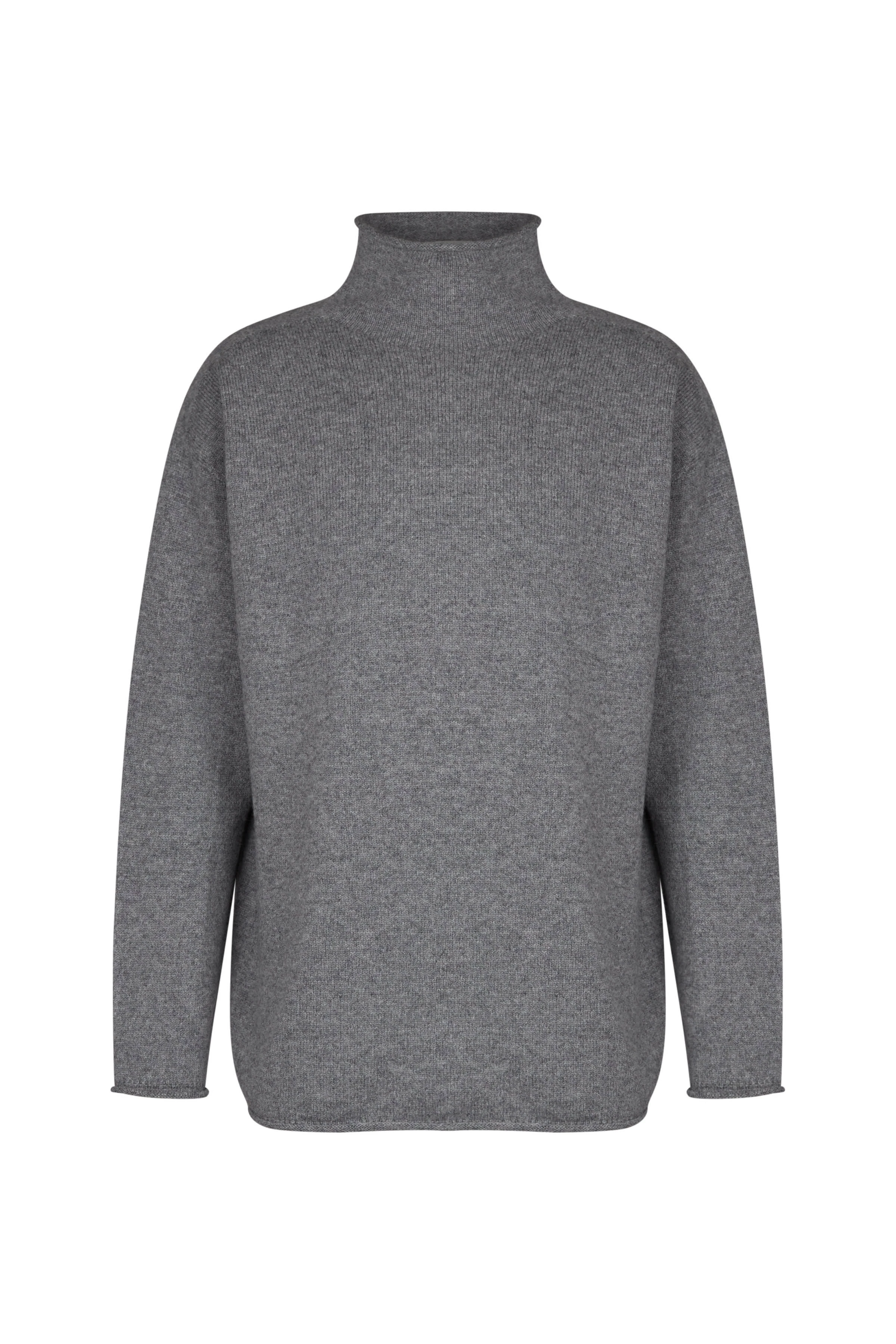 NOLAN - stand-up collar jumper in wool - men - grey - Freisteller Frontansicht